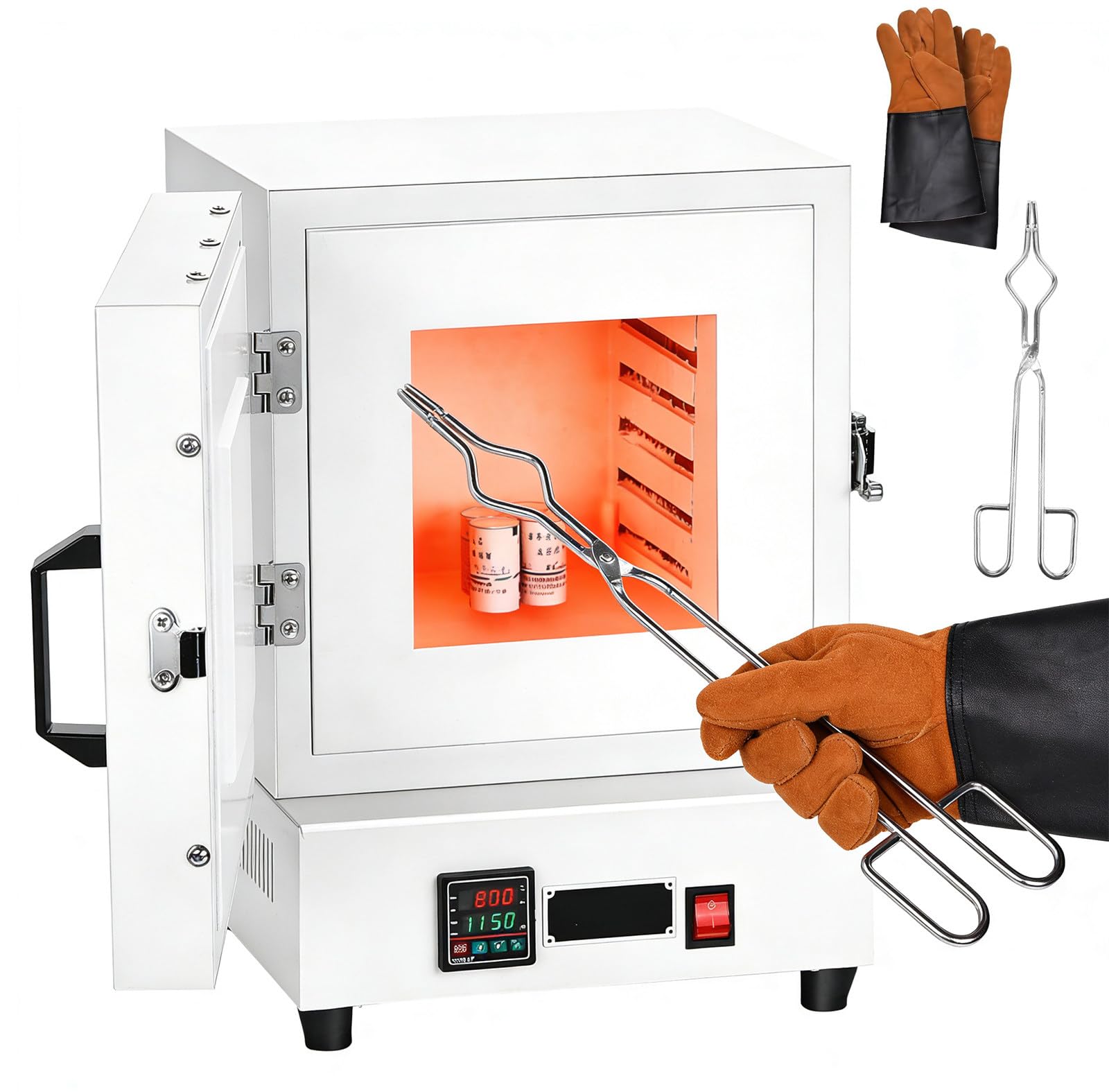 Adeproptitysed Multicolor Electric Kiln For Pottery At Home, 2000W Melter Furnace Oven Pottery Kilns, Hi-Temp 2102℉/1150℃, Melting Furnace With Controller, For Jewelry Making, Wax Casting, Clay Pottery Ceramic Diy, Glass