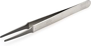 Weller Erem 2ASARU Stainless Steel Straight/Round Broad Non Stick Anti Magnetic Tweezer, 4.75