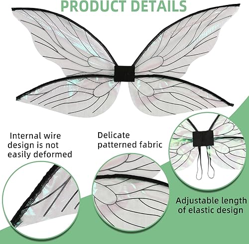 Miniatura 4 de Yieeonc Alas de hadas para adultos, disfraz de hada de mariposa para mujeres y niñas, disfraz de hada para niños, accesorios de cosplay de Halloween