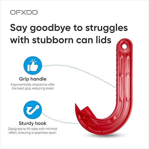 Miniatura 10 de Abrelatas manual de ganchos, abridor de latas de comida para mascotas, abrelatas de comida fácil de tirar de anillo (1 color)