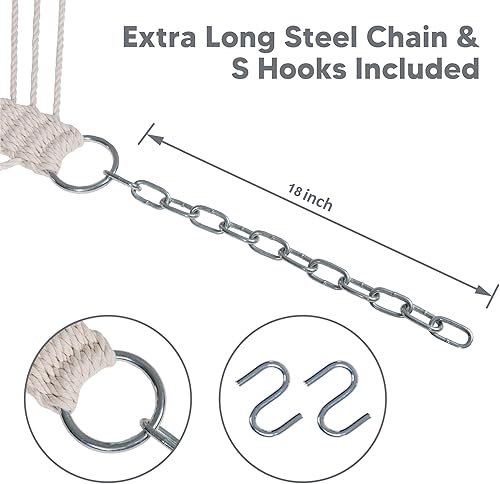 Miniatura 7 de SUNCREAT - Hamaca resistente para colgar en árboles, capacidad de 475 lb, hamaca para dos personas con almohada grande y suave, ganchos para