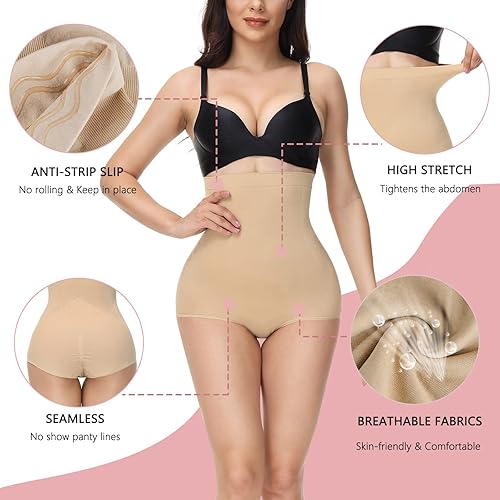 Miniatura 5 de Fajas de cintura alta para mujer, ropa interior con control de abdomen, sin costuras, cómodas, adelgazantes, bragas