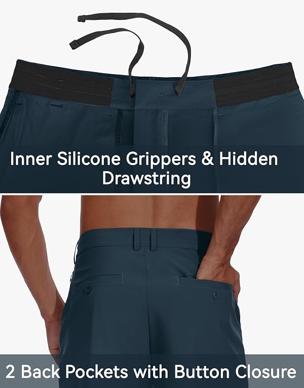 JWM Mens Golf Shorts 11" Inseam with Zip Pocket Flat Front Dress Shorts by JWM - Used condition - Image 4