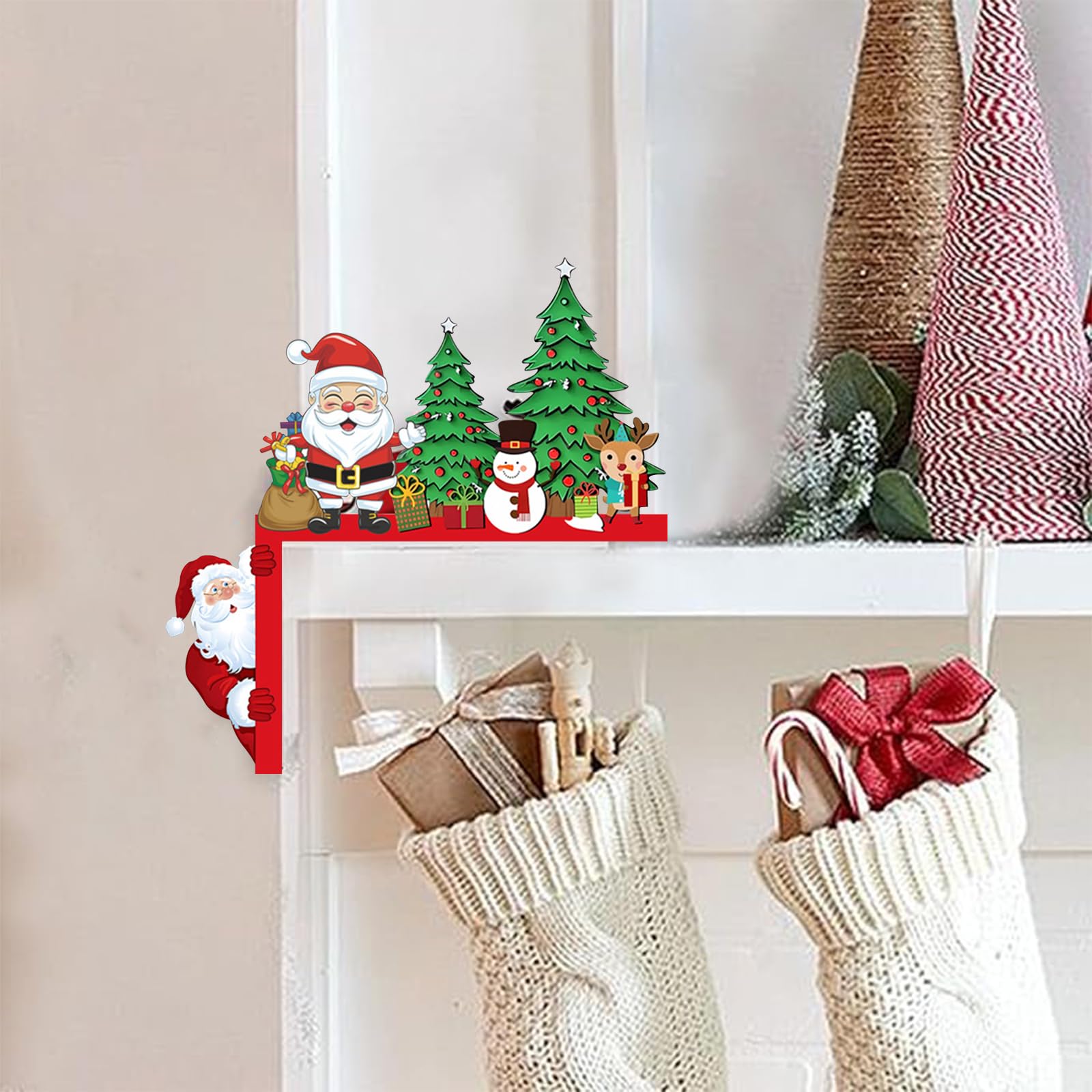 Targa In Legno Porta Natale Con Cordoncino, Decorazione Natalizia Appendibile 5 Mm, Addobbi Ghirlanda Finestre