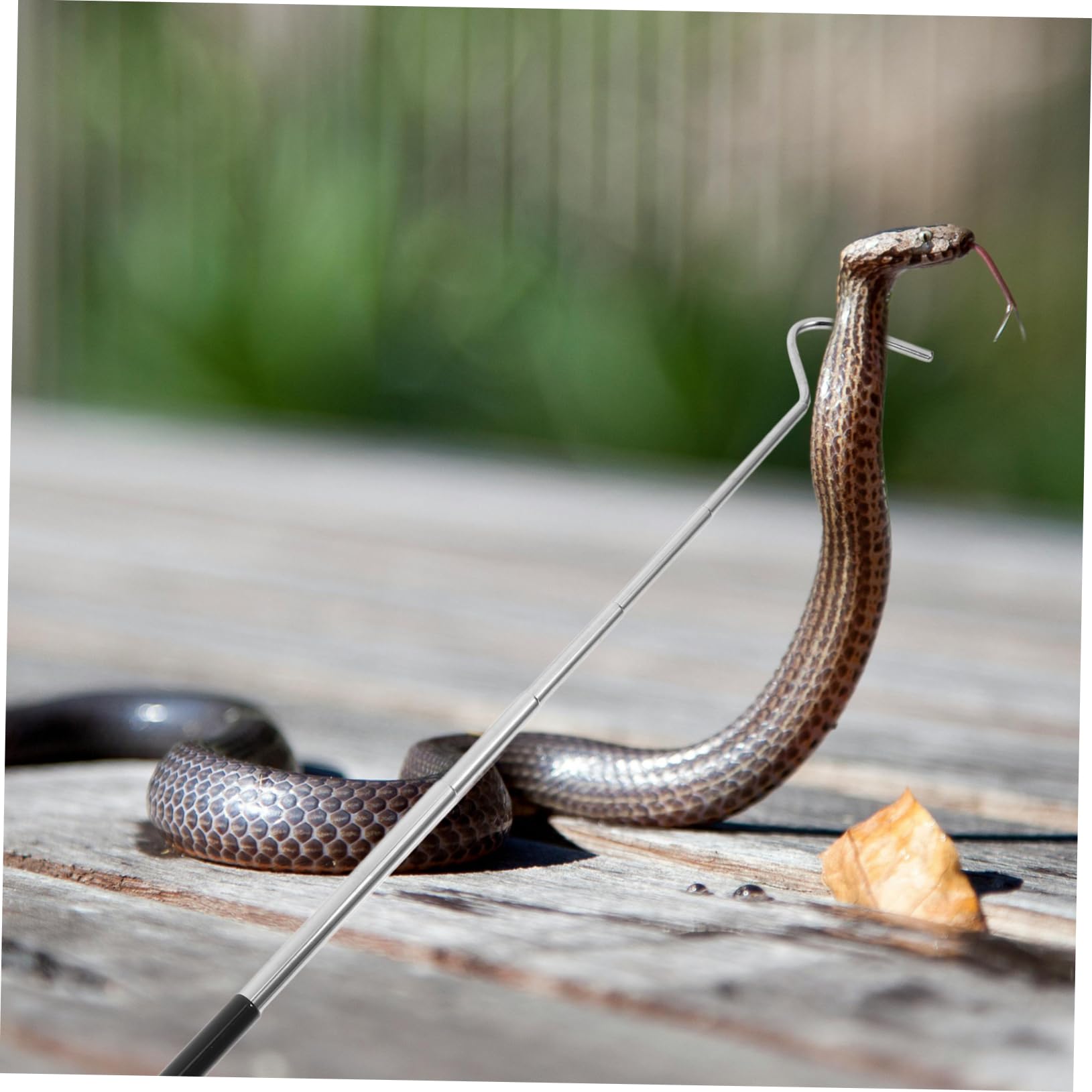 Garneck Crochet Rétractable pour Serpents Inoxydable Outil Ajustable Long de Capture Reptiles Portable pour Attraper Serpents Reptiles
