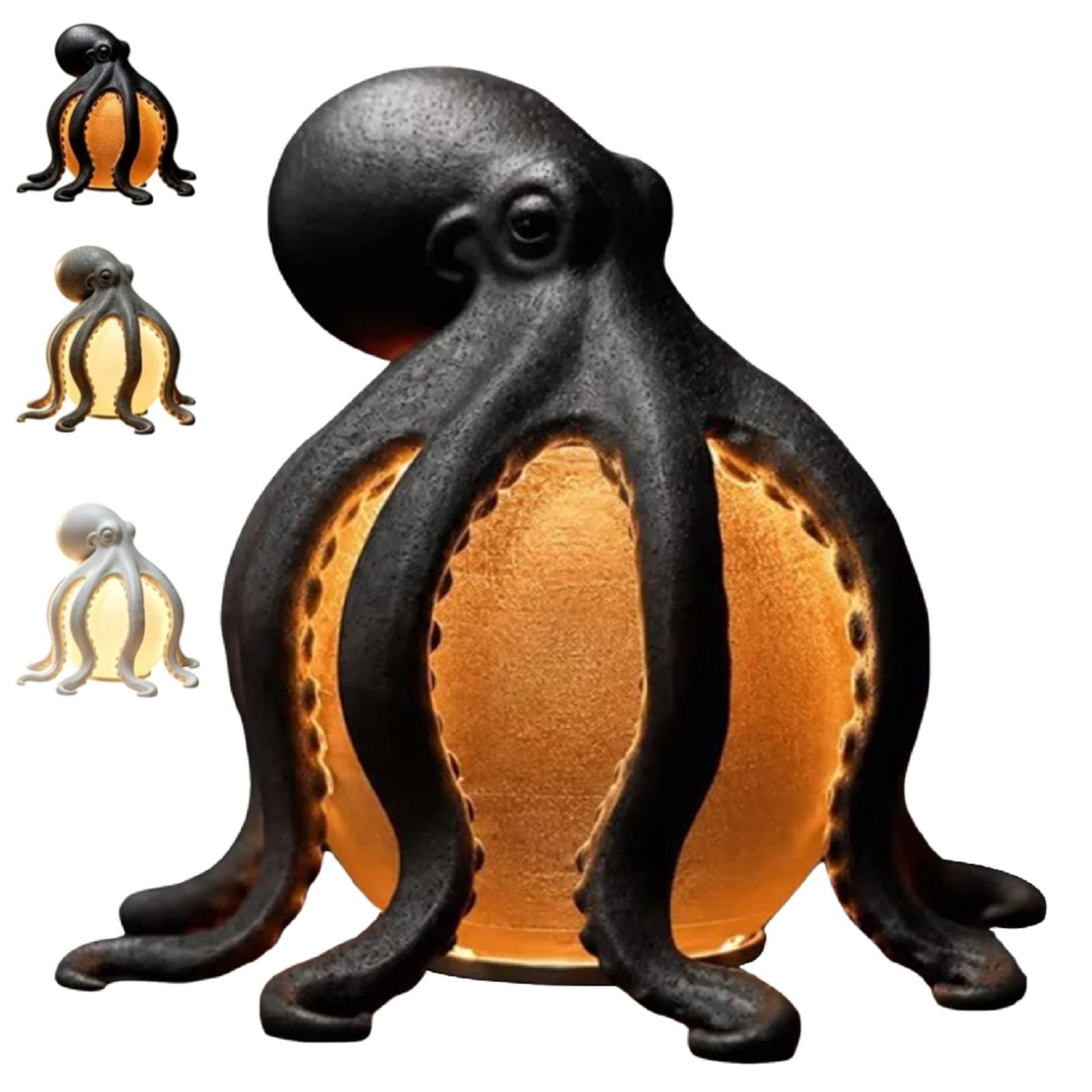 Octopus Ocean Decor Table Lamp, Resin Sculptural Octopus Lamp