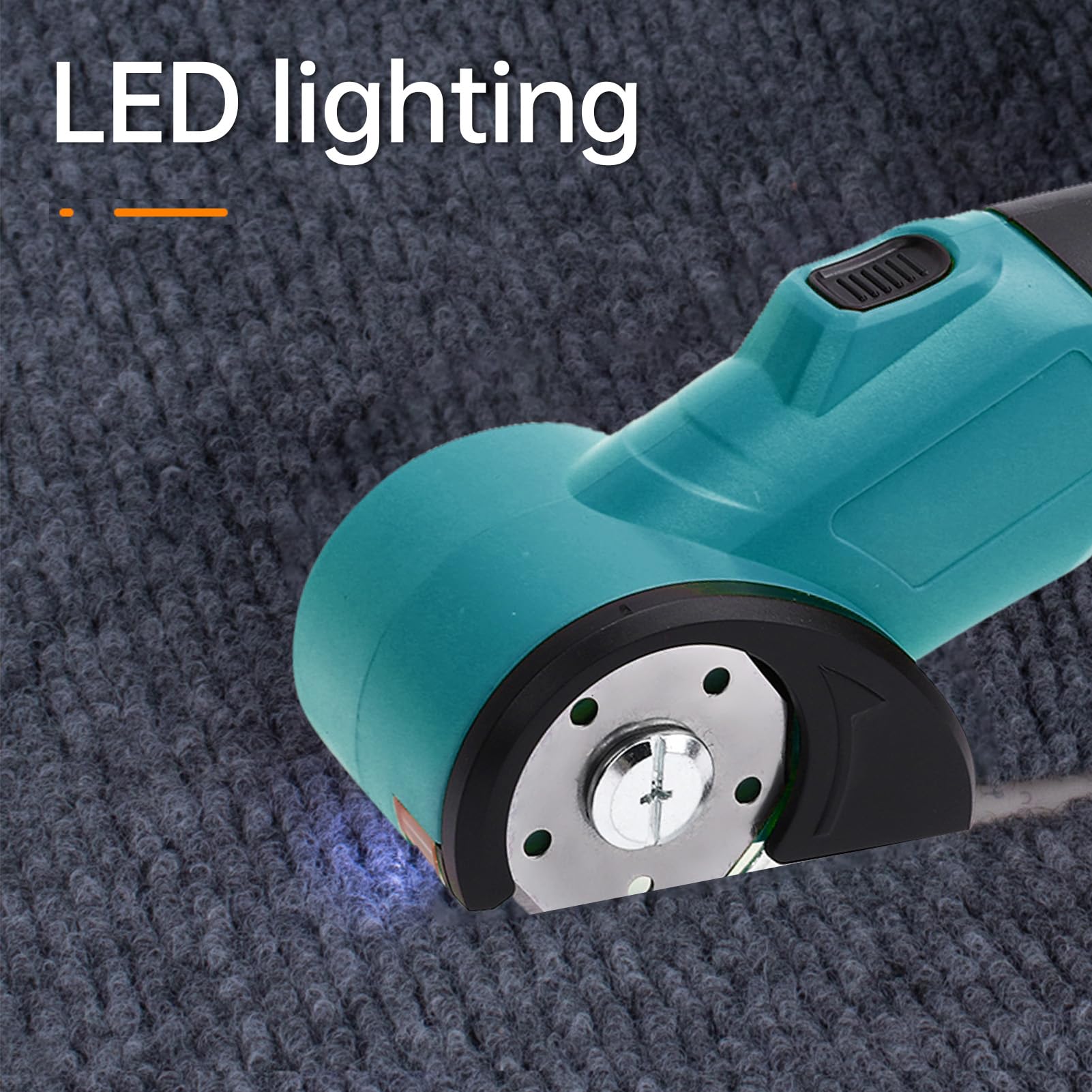 Tijeras Eléctricas Inalámbricas, Cortador Circular Recargable de 3,6 V, Tijeras de Tela con Cierre Seguridad y Luz LED, Ideal para Cortar Cuero, Alfombras y Plásticos, para Entusiastas la