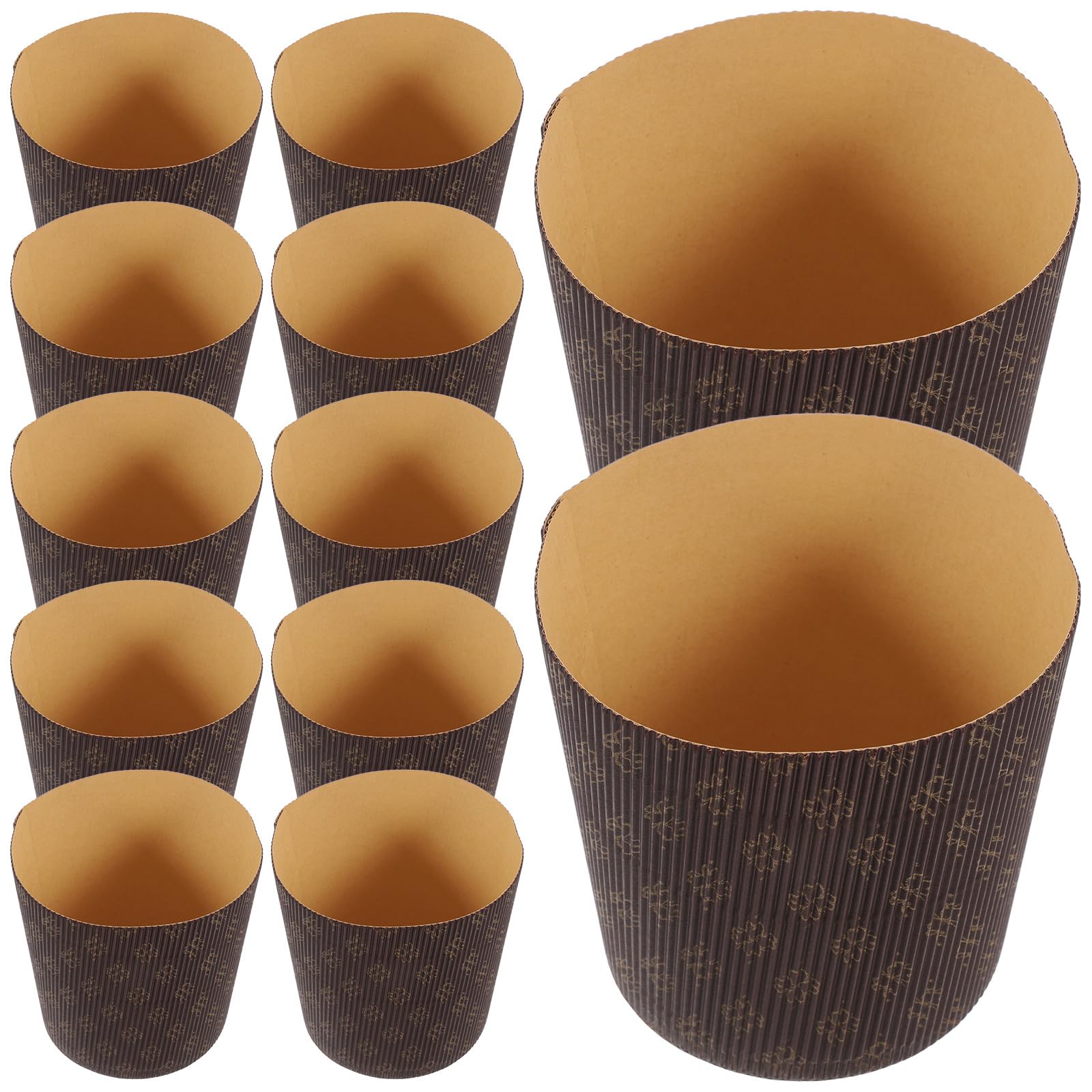 Gatuida 25 Cápsulas de Papel para Hornear Panettone de 4 Pulgadas Forro Antiadherente y Resistente Grasa Color Café Adecuado para Moldes de Cupcakes y Repostería Casera Paquete de 25