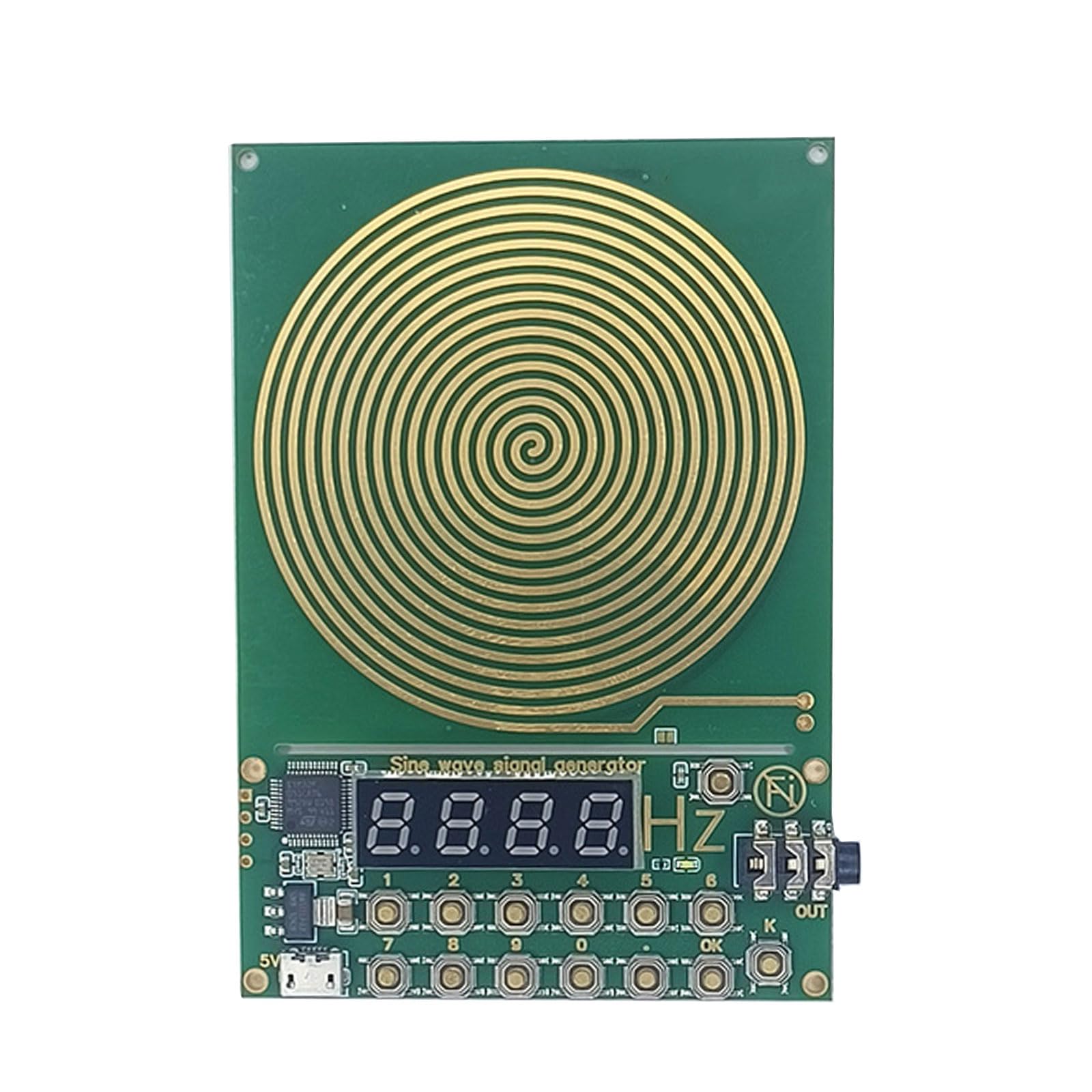 Techinal Gold Plate Adjustable Frequency Generator Resonance Generator Plugs and Play Device for Computer Connection with 3.5mm Output, 5V Type C