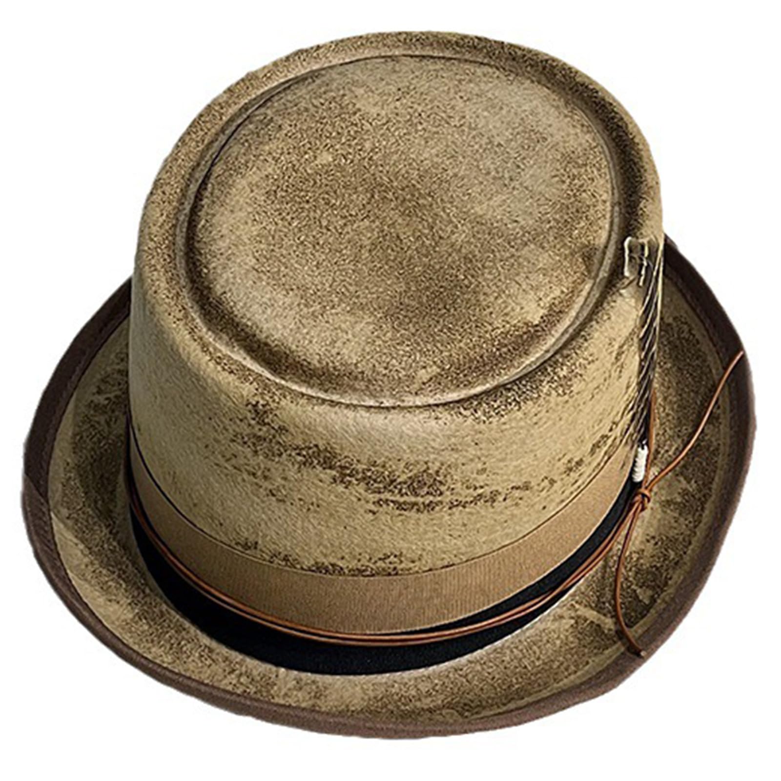 Elegante cappello in feltro britannico da donna per carnevale festival invecchiato con piuma Fedora Cap per uomini cappelli piatti da uomo a tesa corta