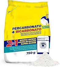 Percarbonato + Bicarbonato blanqueador, Percabonato Sódico, Apto para el lavado de ropa tanto blanca como de color, alarga la vida de su lavadora, Elimina Manchas Difíciles y Olores, 750 gramos, 1 ud
