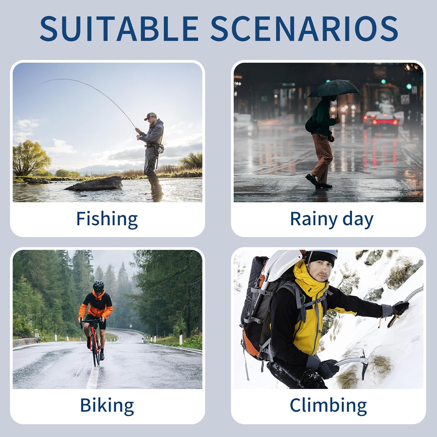 SooGree Waterproof Rain Suit for Men Women-Lightweight,Breathable Jacket and Pants Set for Hiking,Camping, Fishing Windproof