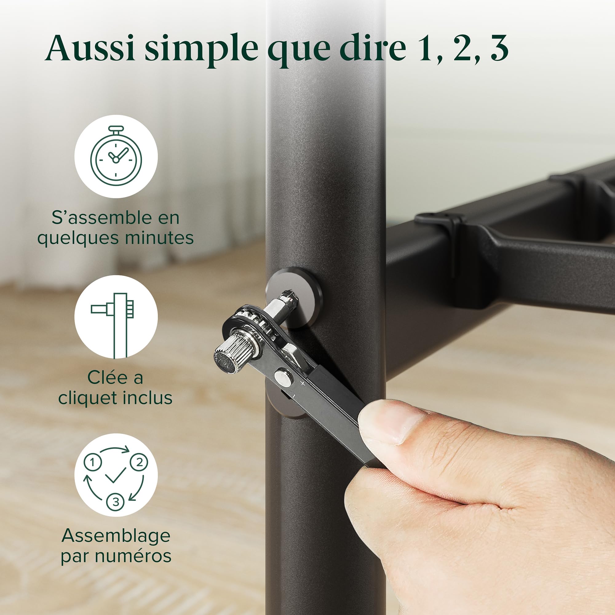 Zinus Florence Sommier 140x190 cm avec Lattes en Métal - Cadre & Tête de Lit 2 Personnes en Métal Robuste - Hauteur 35 cm pour Rangement - Montage Facile - Noir
