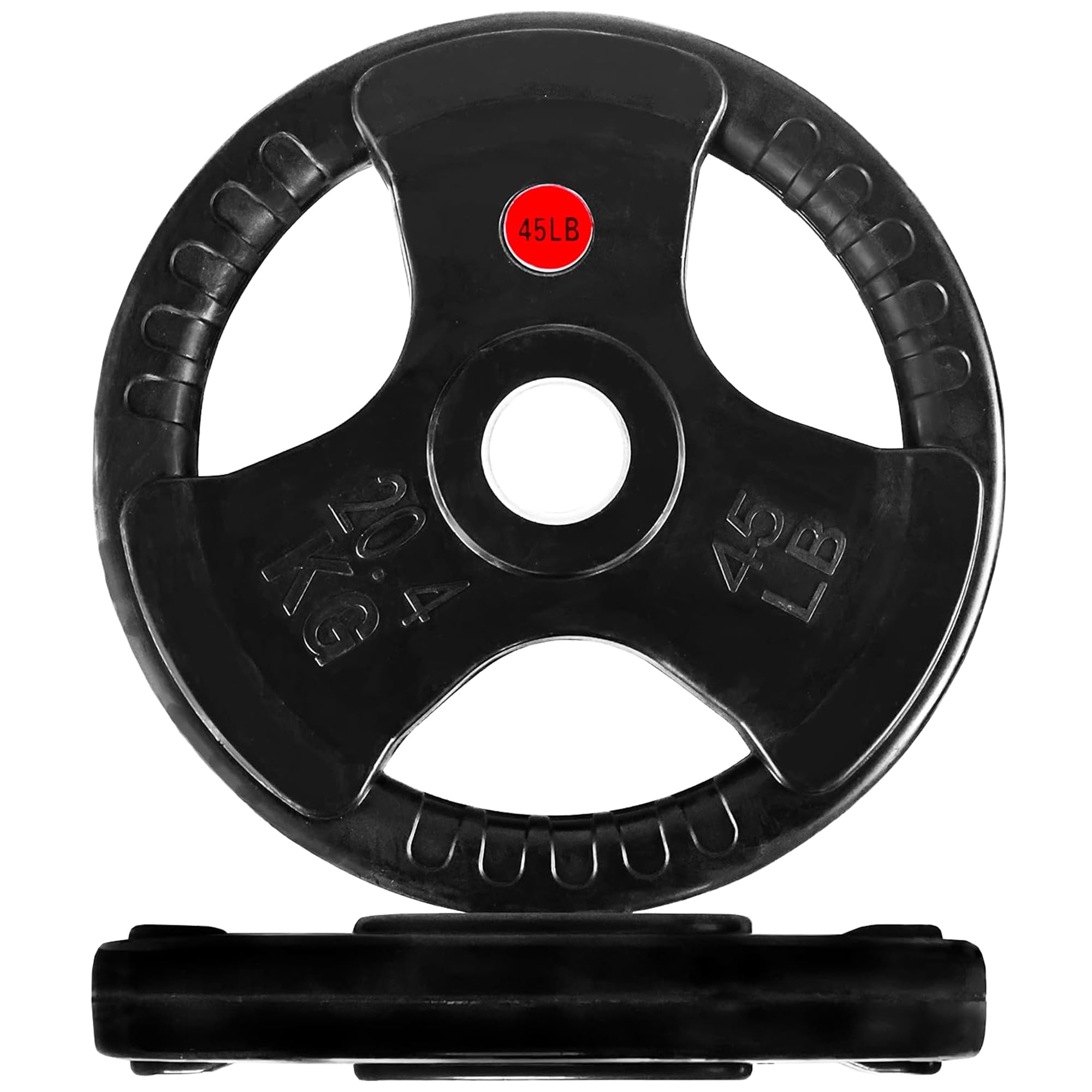 2-Inch Olympic ​Rubber Coated Cast Iron Plate Weight Plate for Strength Training and Weightlifting, Multiple Sizes