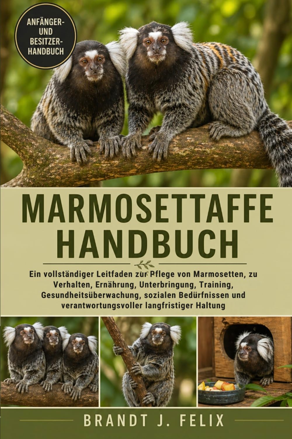 MARMOSETTAFFE-HANDBUCH: Ein vollständiger Leitfaden zur Pflege von Marmosetten, zu Verhalten, Ernährung, Unterbringung, Training, ... verantwortungsvoller langfristiger Haltung