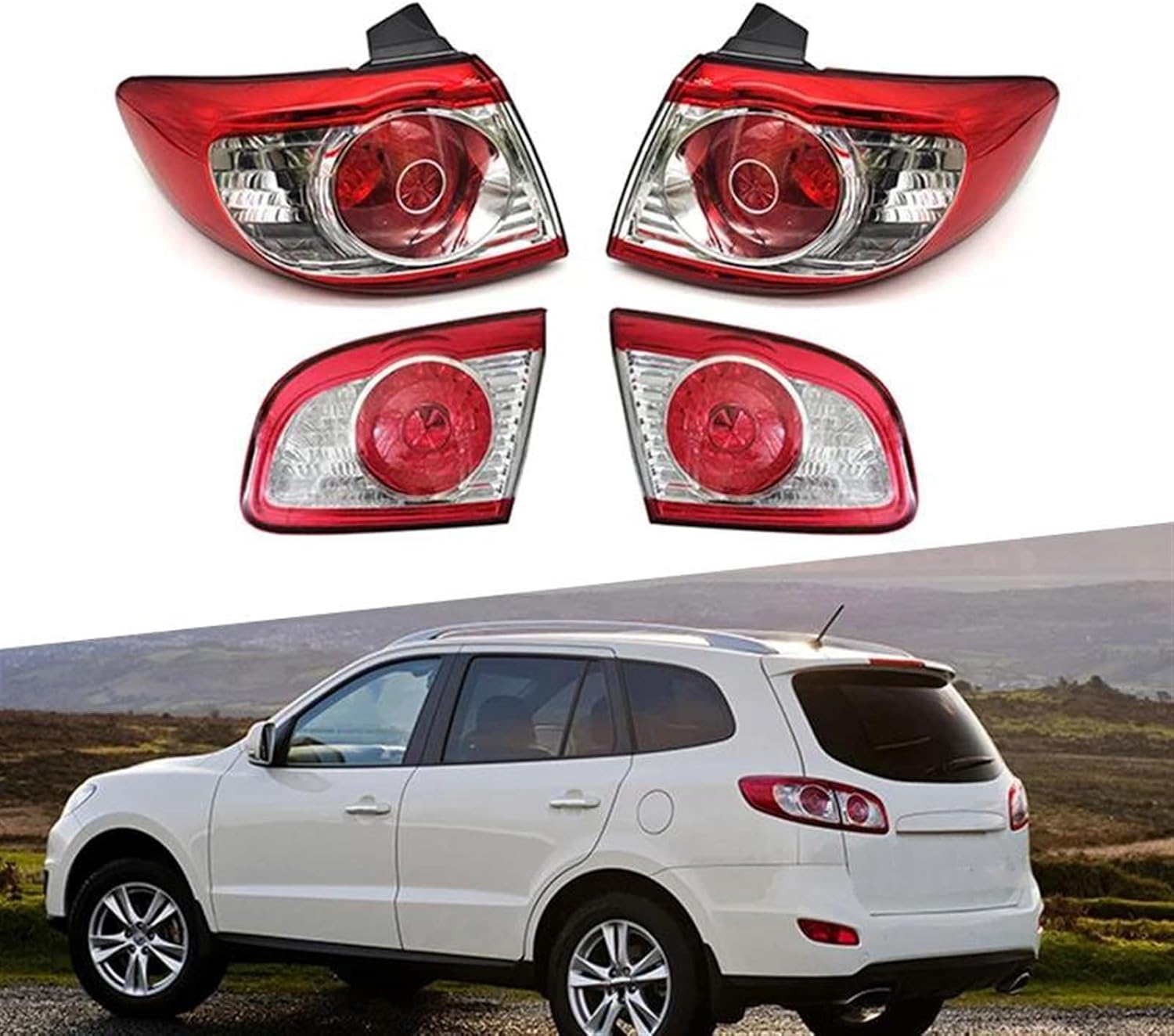 Trailer Light for Hyundai for Santa Fe 2010-2012 Car Rear Tail Light Cover Brake Lamp Shell 924020W500 924010W500 924062B500 924050W500 Car Rear Light