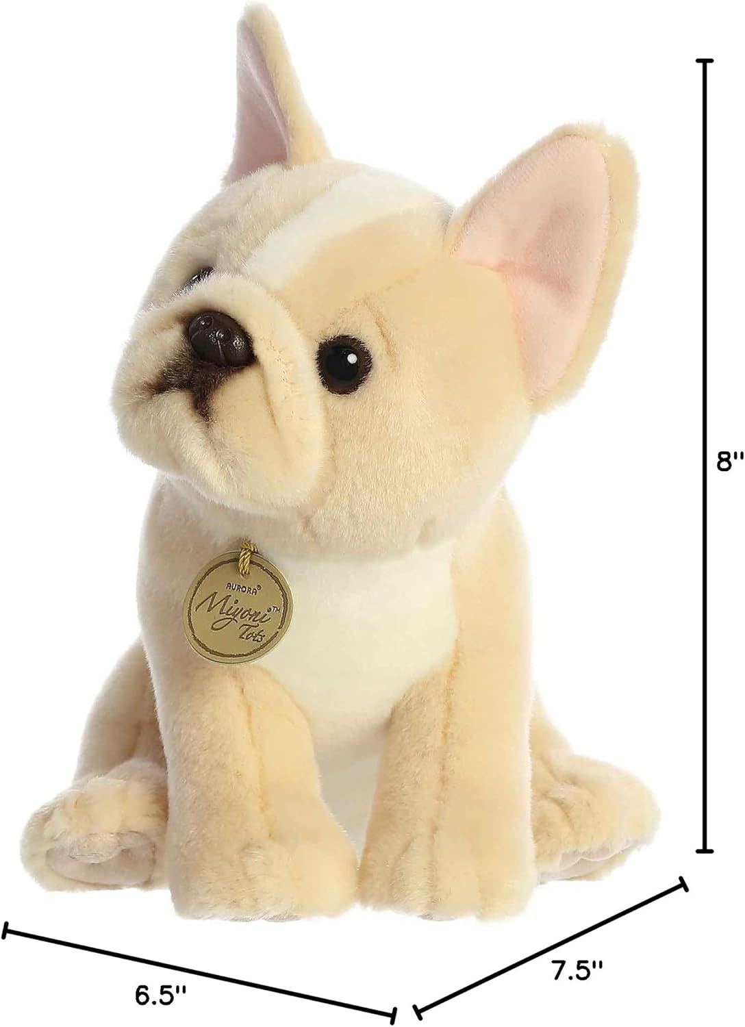 Aurora® Adorable Miyoni® Tots French Bulldog Pup Stuffed Animal - Lifelike Details Make a Cherished Companion - Perfect for Decorating Bedrooms or Classrooms - Brown 8 Inches