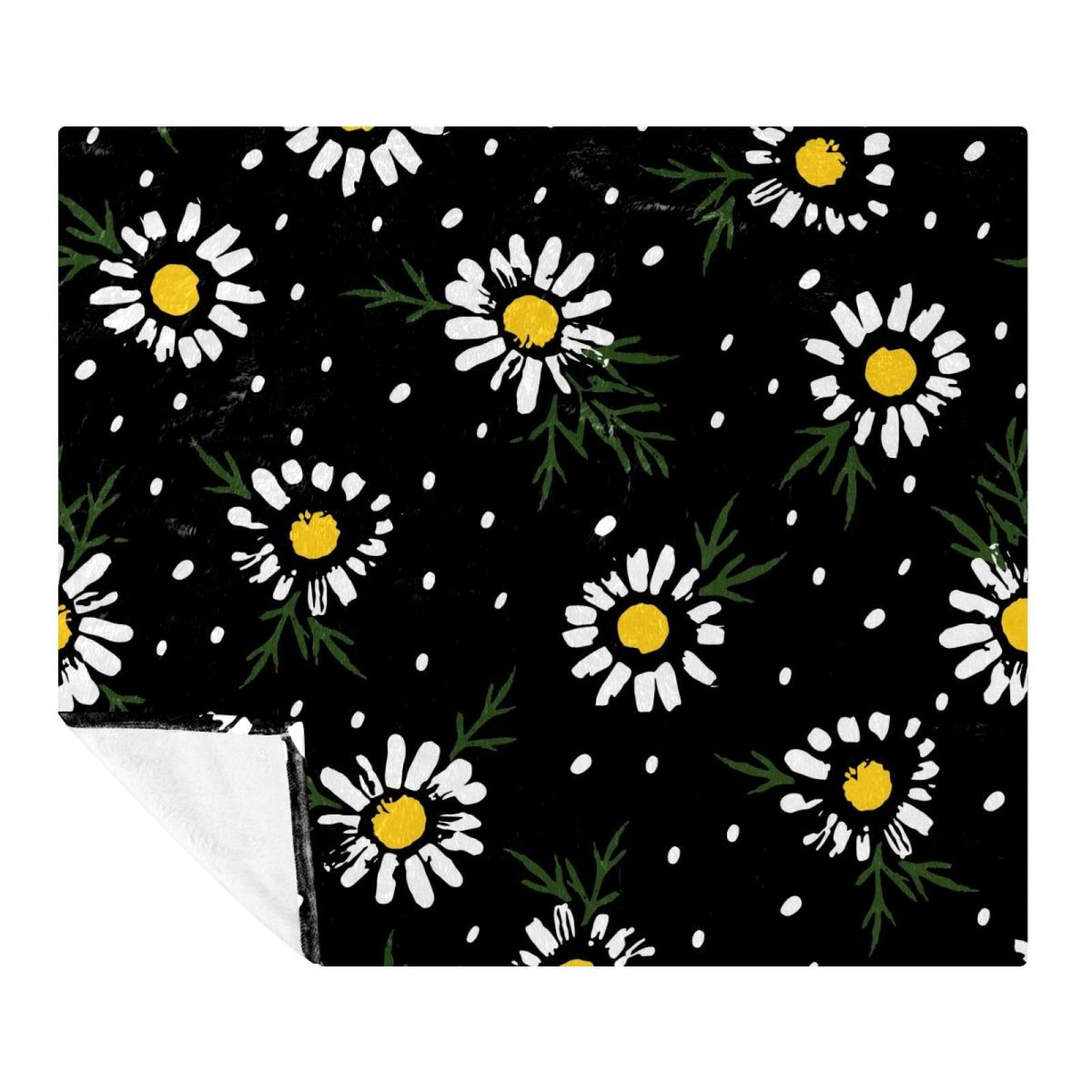 Couverture polaire douce pour lit et canapé, motif floral printanier