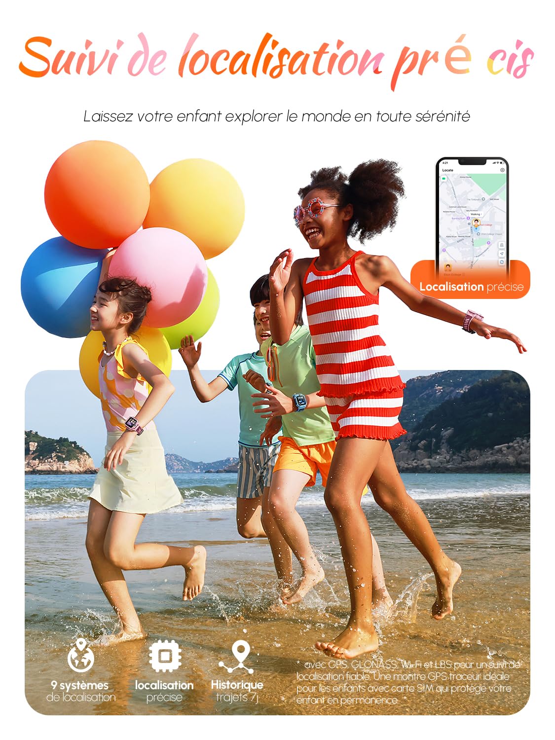 imoo Z3 Rose Montre Connectée Enfant 4G avec Carte SIM : Traceur GPS Enfant Précis, Appels Vidéo HD, SOS, Étanche IP68 et Mode Classe - Smartwatch Enfant Fille Garçon