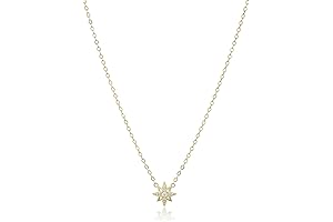 Cubic Zirconia North Star Necklace With Cable Chain In Sterling Silver, 18" (Previously Amazon Collection)