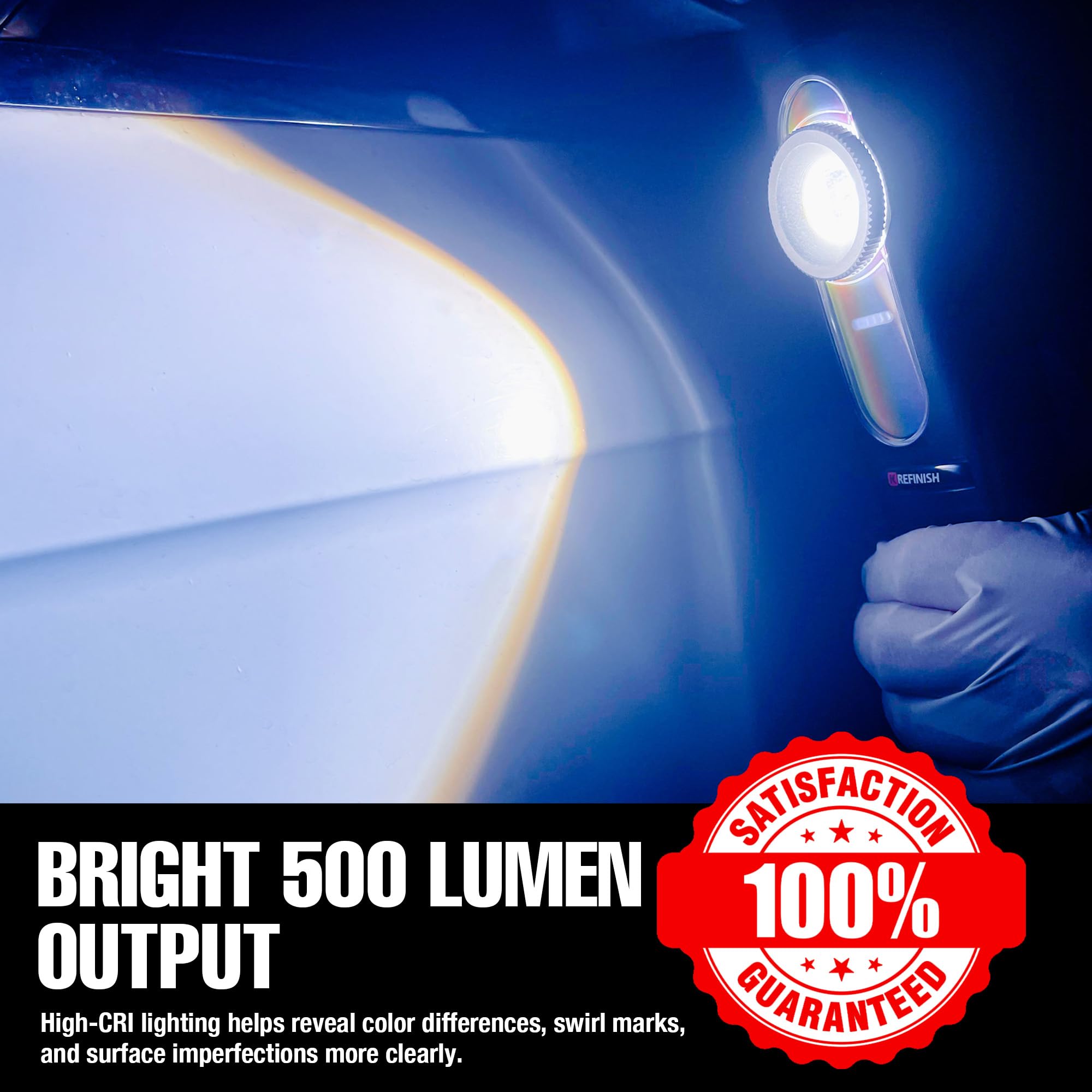 Detailing Light Paint Inspection Lamp: MXLEGNT Rechargeable Led Color Match Lights with Magnet - Swirl Finder - Car Mechanic | 2700k 4500k 6500k | 93 CRI | 500LM [Energy Class A