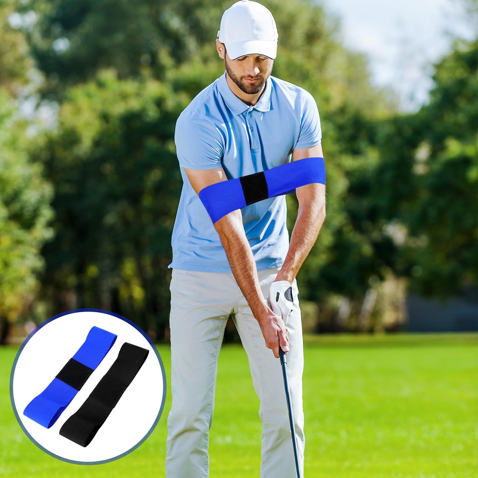 2 Piezas Entrenador de Movimiento de Brazo para Golf, Ayudas para el Entrenamiento de Golf, Bandas de Corrección de Postura de Golf, Para Golfistas Principiantes, Mejora Tu Posición de Swing