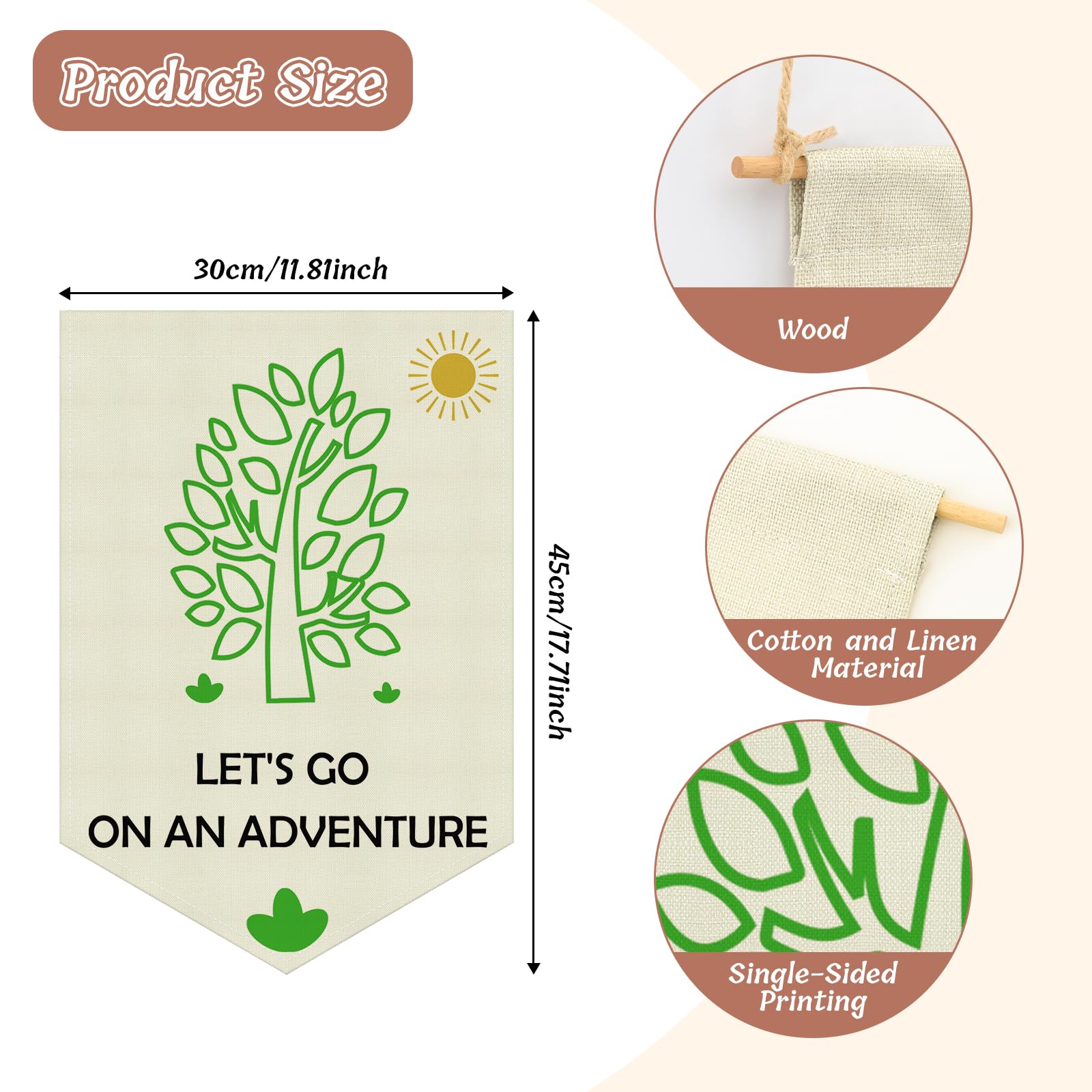 Kids Room Banner Adventure Nursery Classroom Wall Banner Decor Hanging Pennant Flag Wall Sign Decor Gift for Nursery Bedroom Playroom Front Door Game Room Kids Girl Boy Christmas Birthday Gift Linen