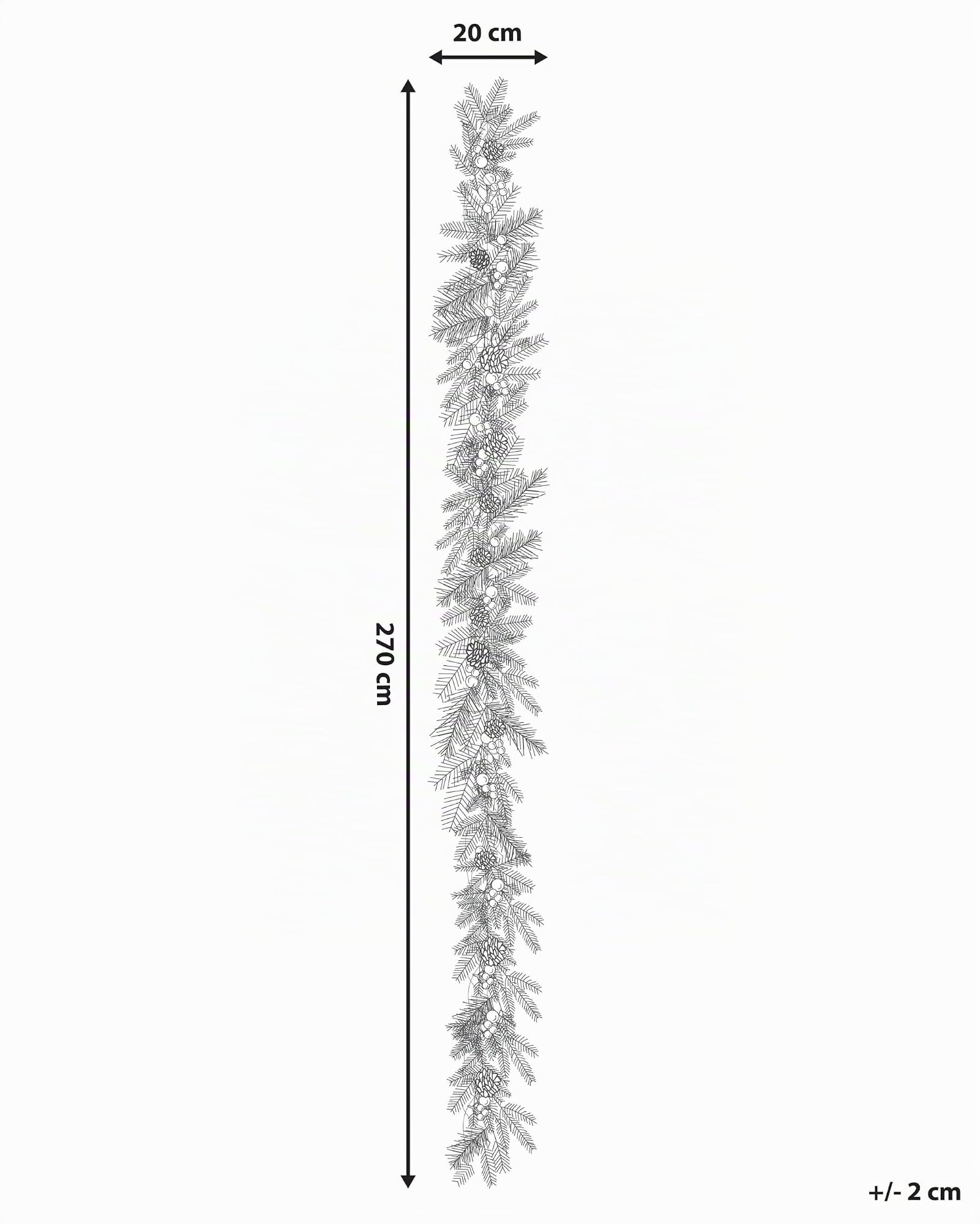 Künstliche Weihnachtsgirlande mit Beleuchtung Schnee 270 cm Indoor grün Paimio