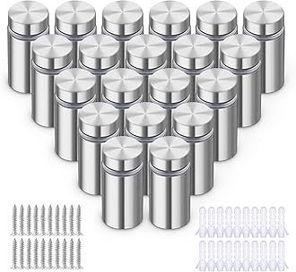Glass Sign Fixings Standoff Bolt Stainless Steel,Wall Advertising Display Nails for Acrylic Posters Picture Frames Mirrors Holder 20pcs (12x25mm)