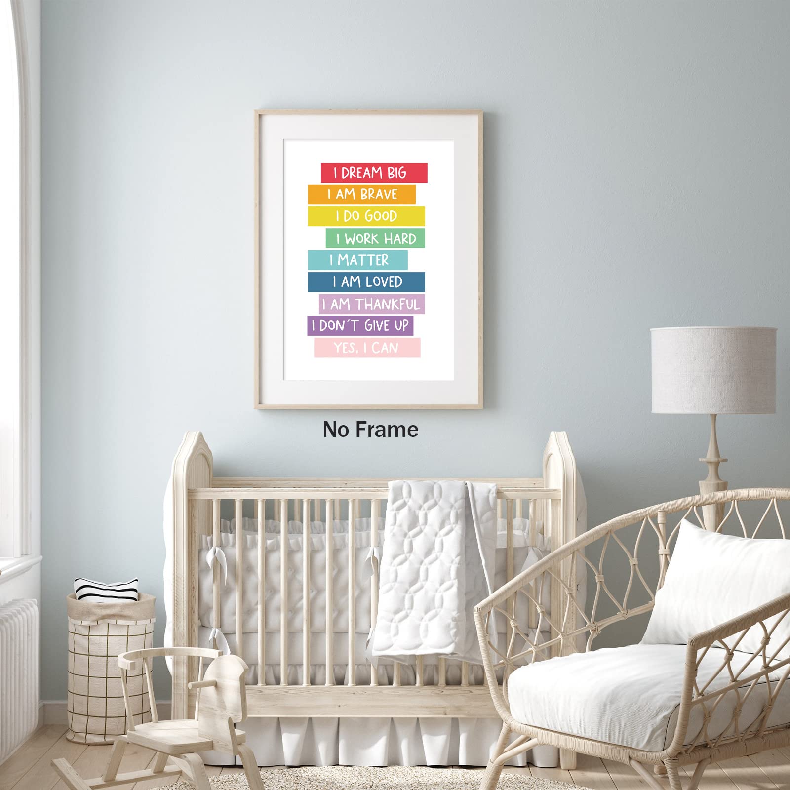 Nicjoy Póster De Dibujos Animados De Luna Rosa Para Niños, Con Citas Para  Guardería, Pintura De, image size:1600x1600