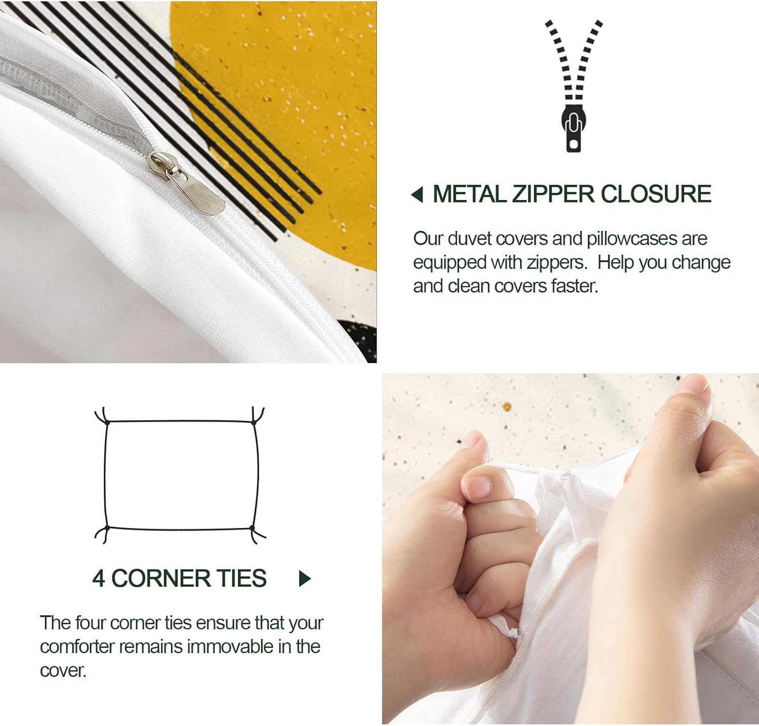 Middle Ages Abstract Duvet Cover Twin Retro Beige Bedding Set 2 Piece for Kids Bedroom Modern Minimalism Patterned Comforter Cover with Zipper Ties & 1 Pillowcases