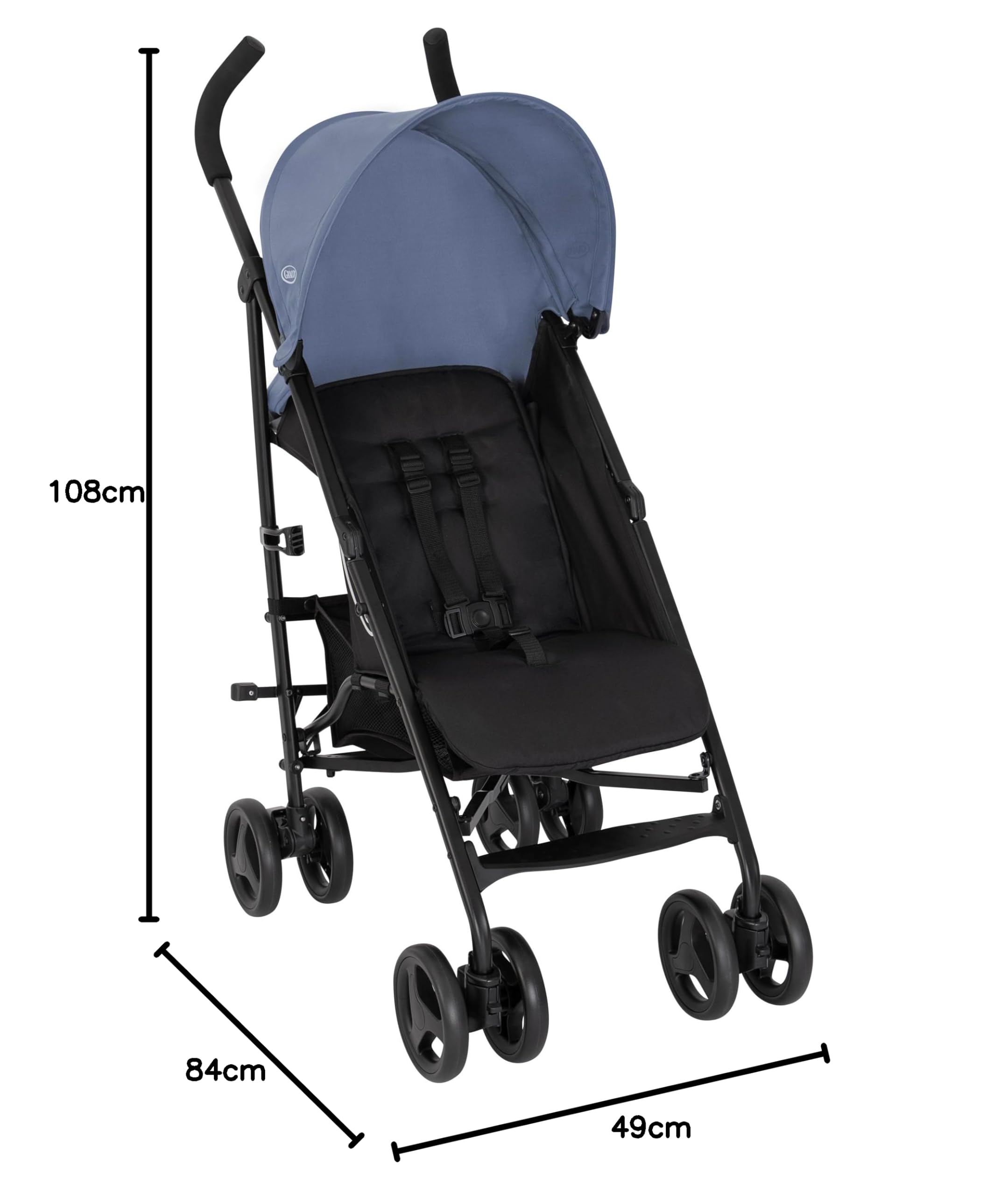 Graco EZLite, Poussette légère et facile à utiliser avec seulement 6,6 kg pour les familles en déplacement. Convient de la naissance à environ 3 ans (0-15 kg), mode tempête