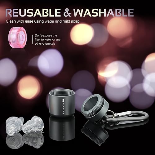 Miniatura 7 de Tapones para los oídos de concierto de alta fidelidad, tapones para los oídos reutilizables para músicos, tecnología de filtro avanzada de 24 dB,