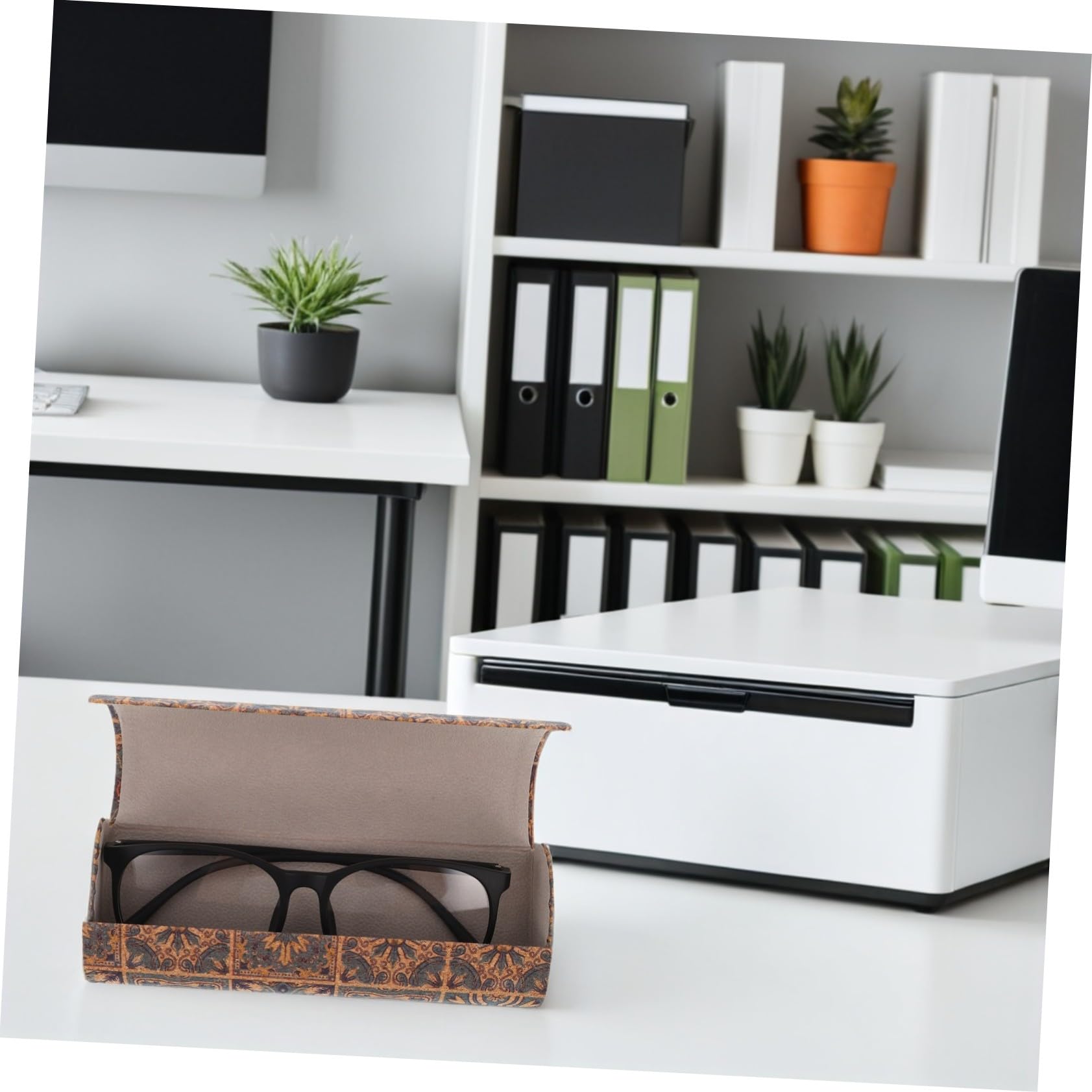 BESPORTBLE 4 Pezzi Astucci per Occhiali con Chiusura Custodia Rigida Boho Retrò Organizer Compatto e Resistente per