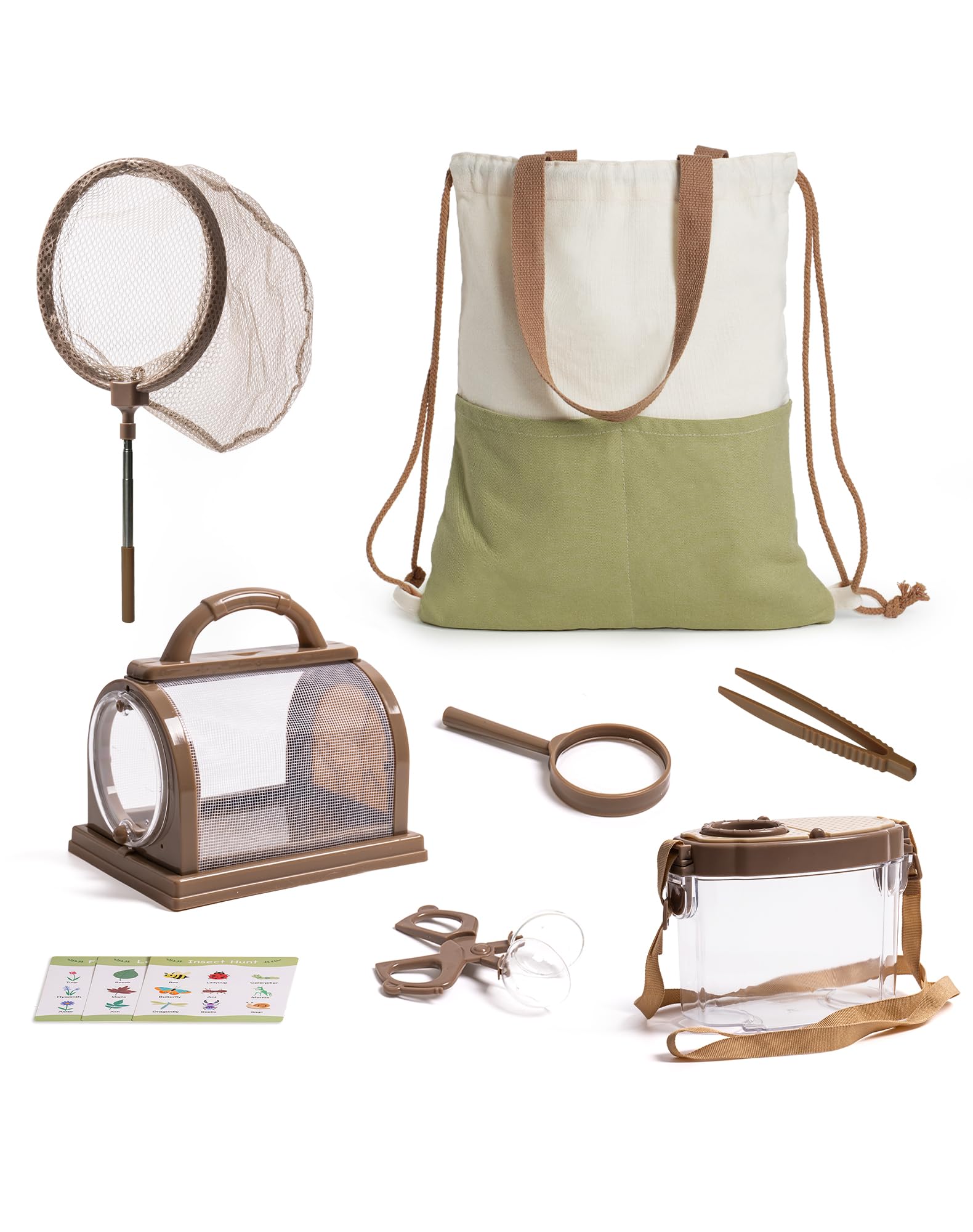 Kids Explorer Kit, Outdoor Bug Catcher Kit for Kids with Magnifying Glass & Butterfly Net, Fun Bug Catching Kit for Backyard & Camping, Bug Catcher for Boys & Girls 3-12