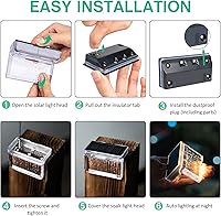 Vista 8 de Juego de 8 luces solares para terraza, luces solares para escalones IP65 impermeables luces LED para exteriores con energía solar para cerca