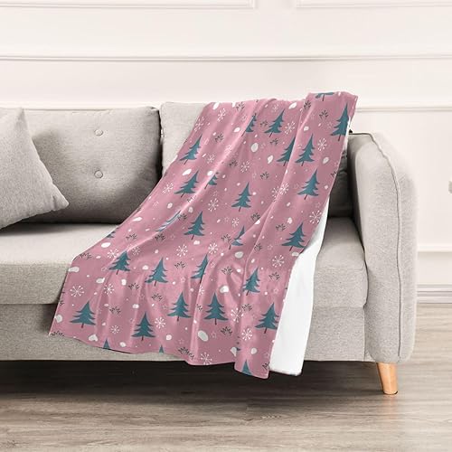 Miniatura 5 de KLL Christmas Pattern Tree Sowflakes Snow Bed Blanket 60x90 Inches Flannel All Season Use Blanket for Car, Picnic, Travel