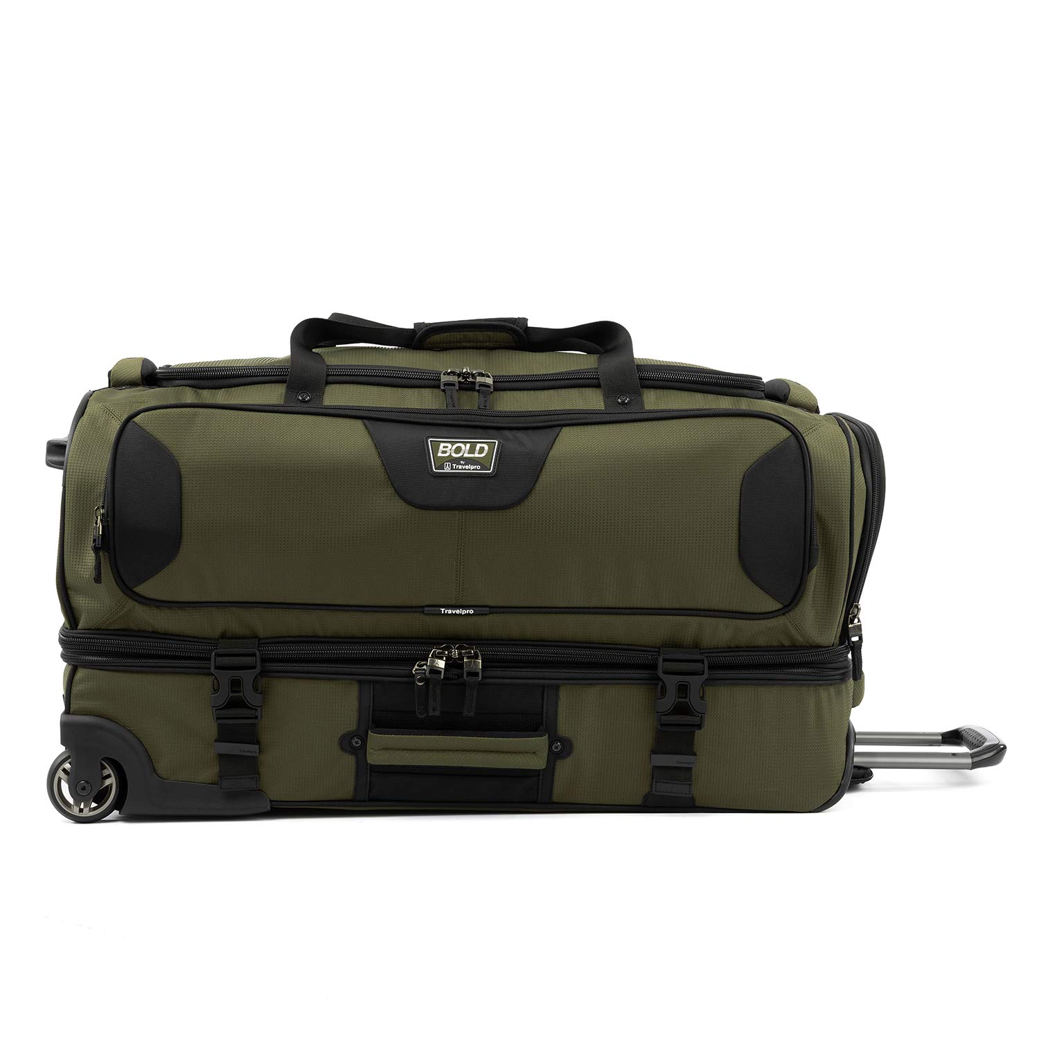 Bold Drop Bottom Wheeled Rolling Duffel Bag, Olive Green/Black, 30Inch Buy Online in South