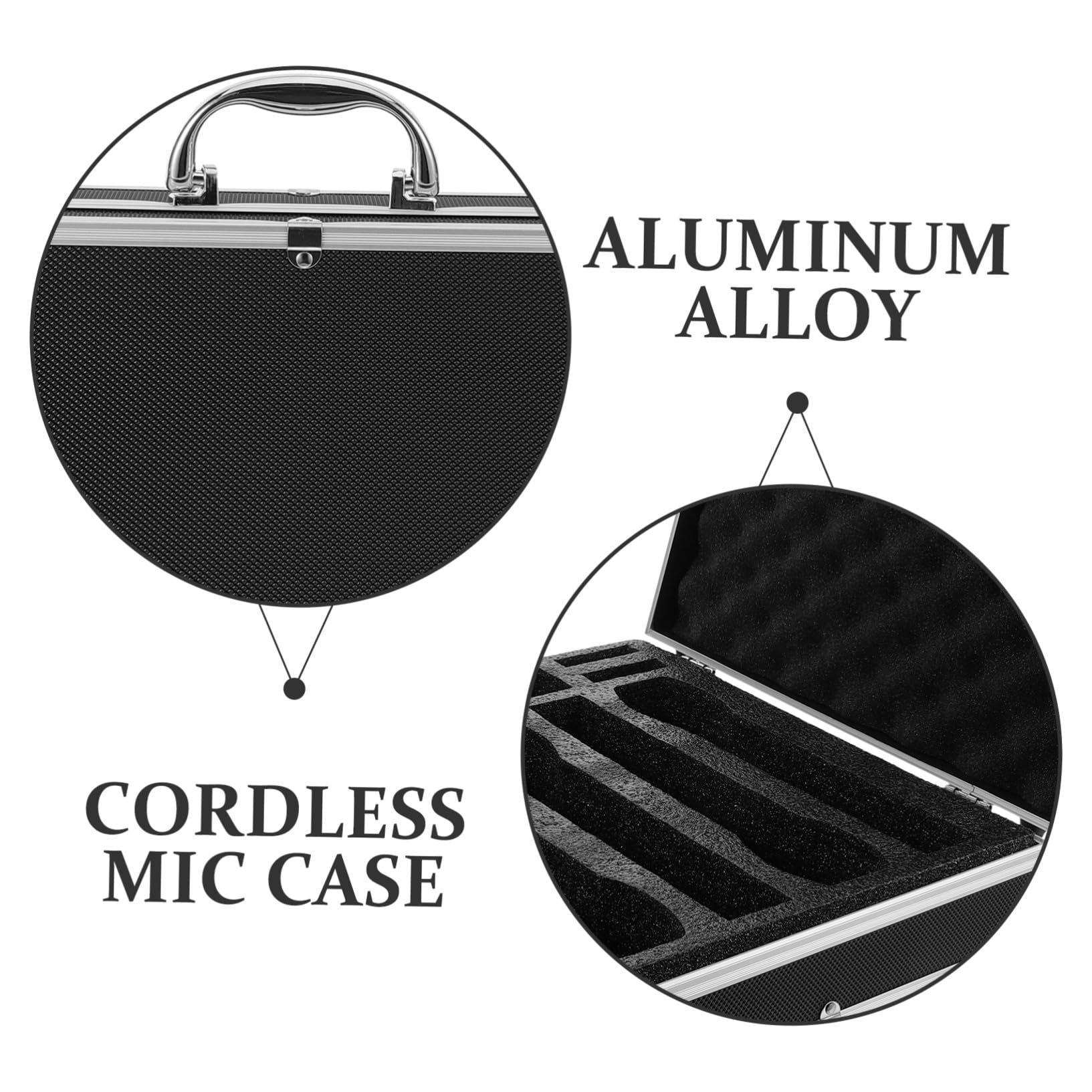 Estuches para Micrófono De Mano Organizador Portátil con Asa Caja Dura Resistente para Almacenamiento y Transporte Seguro Eventos y Conciertos