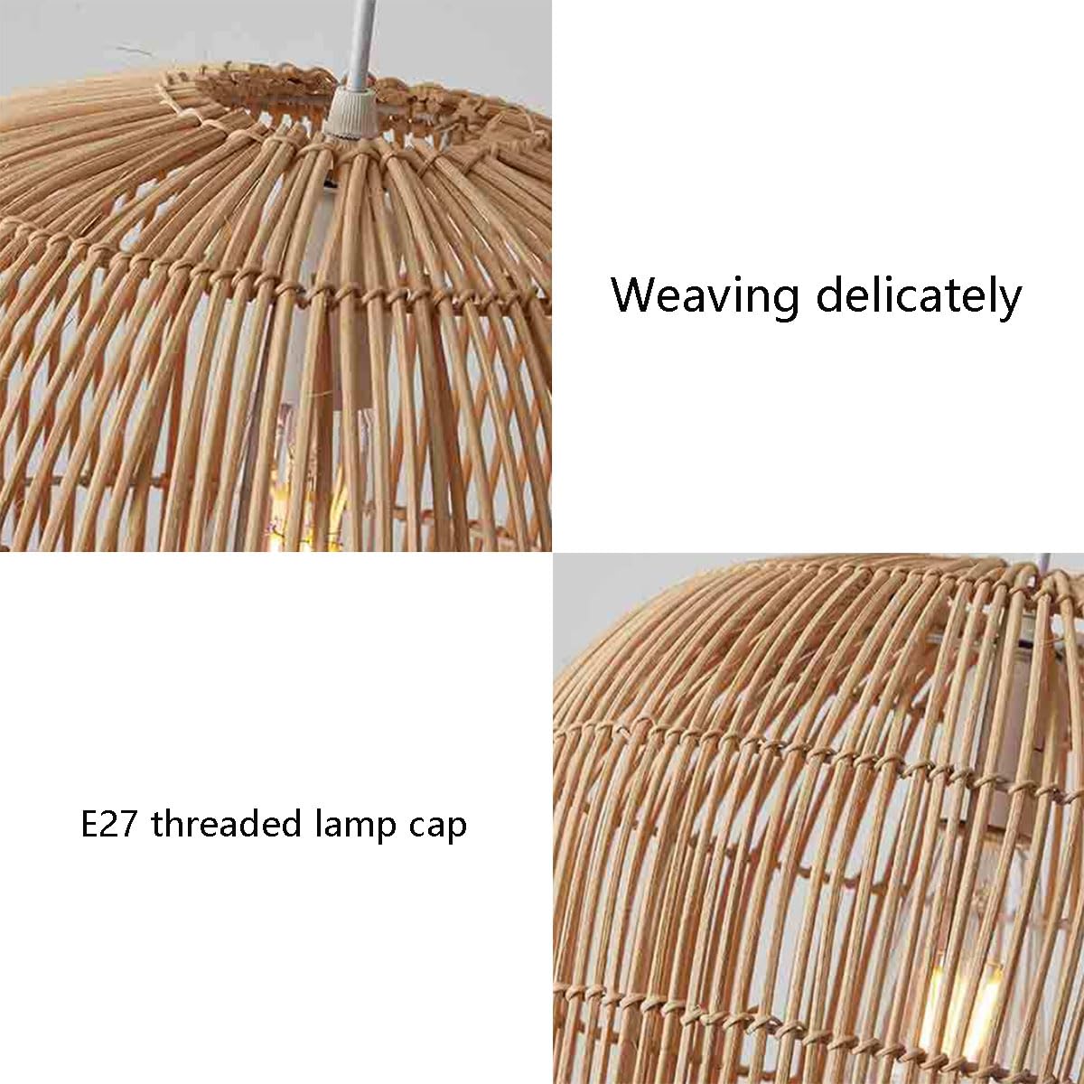 Naturalna rattanowa klatka wisząca lampa wisząca ręcznie tkana pionowa lampa wisząca w paski boho styl sypialnia wyspy kuchenne żyrandol