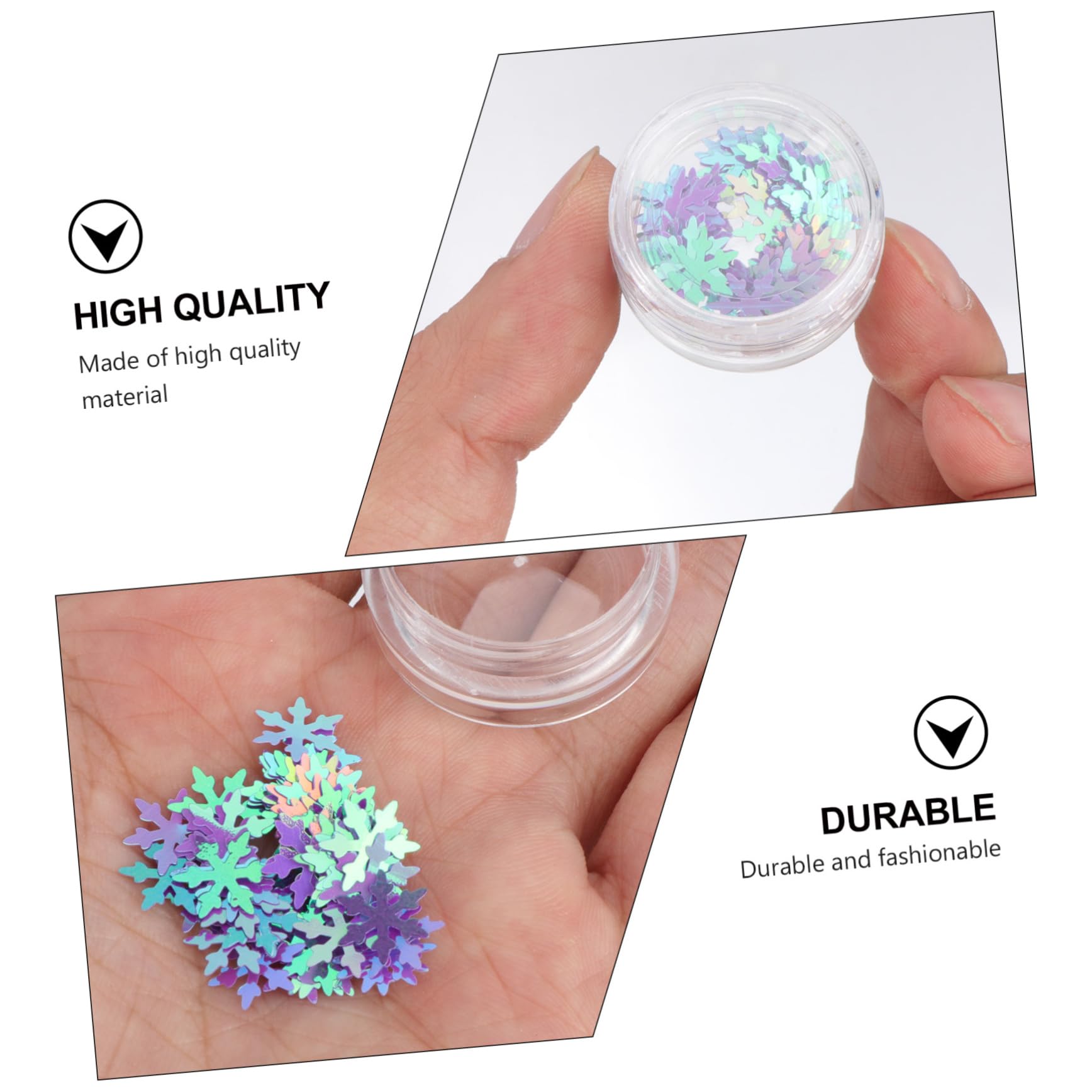 FOMIYES 12Pcs Christmas Snowflake Nail Sequins Creative Manicure Glitter for Festive Nail Art Decoration Holographic Nail Sequins for Holiday Manicure Designs