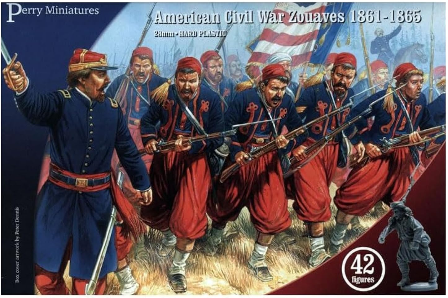 Plastic Toy Soldiers Kit 28mm American Civil War Zouaves 1861-65 42 Model Figures Wargaming Set