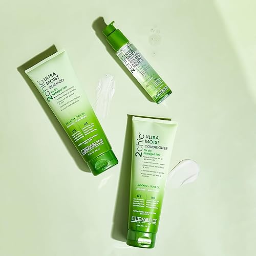Miniatura 6 de GIOVANNI 2chic - Juego de champú y acondicionador ultra húmedo, aceite de aguacate y aceite de oliva, fórmula cremosa de hidratación, enriquecida