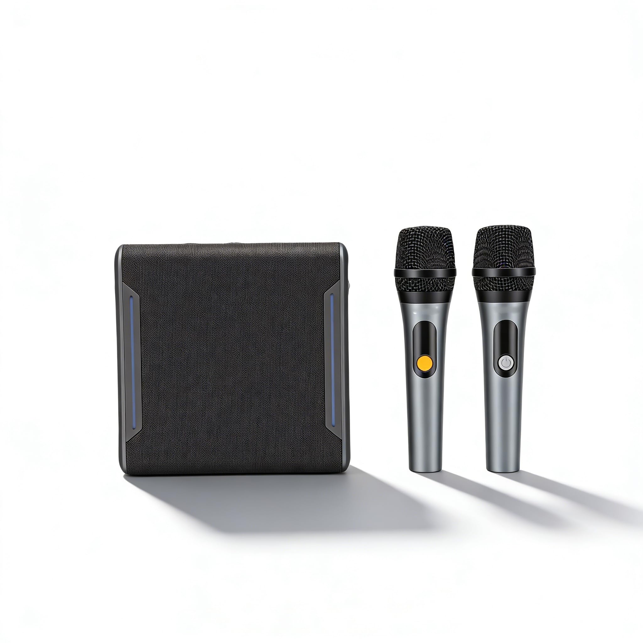 SENECESLI Máquina de Karaoke de 60 W, Altavoz Bluetooth Portátil con 2 Micrófonos Inalámbricos, Sistemas PA para Fiestas en Casa, Viajes Al Aire Libre, Batería de 4000 MAh, Tiempo de