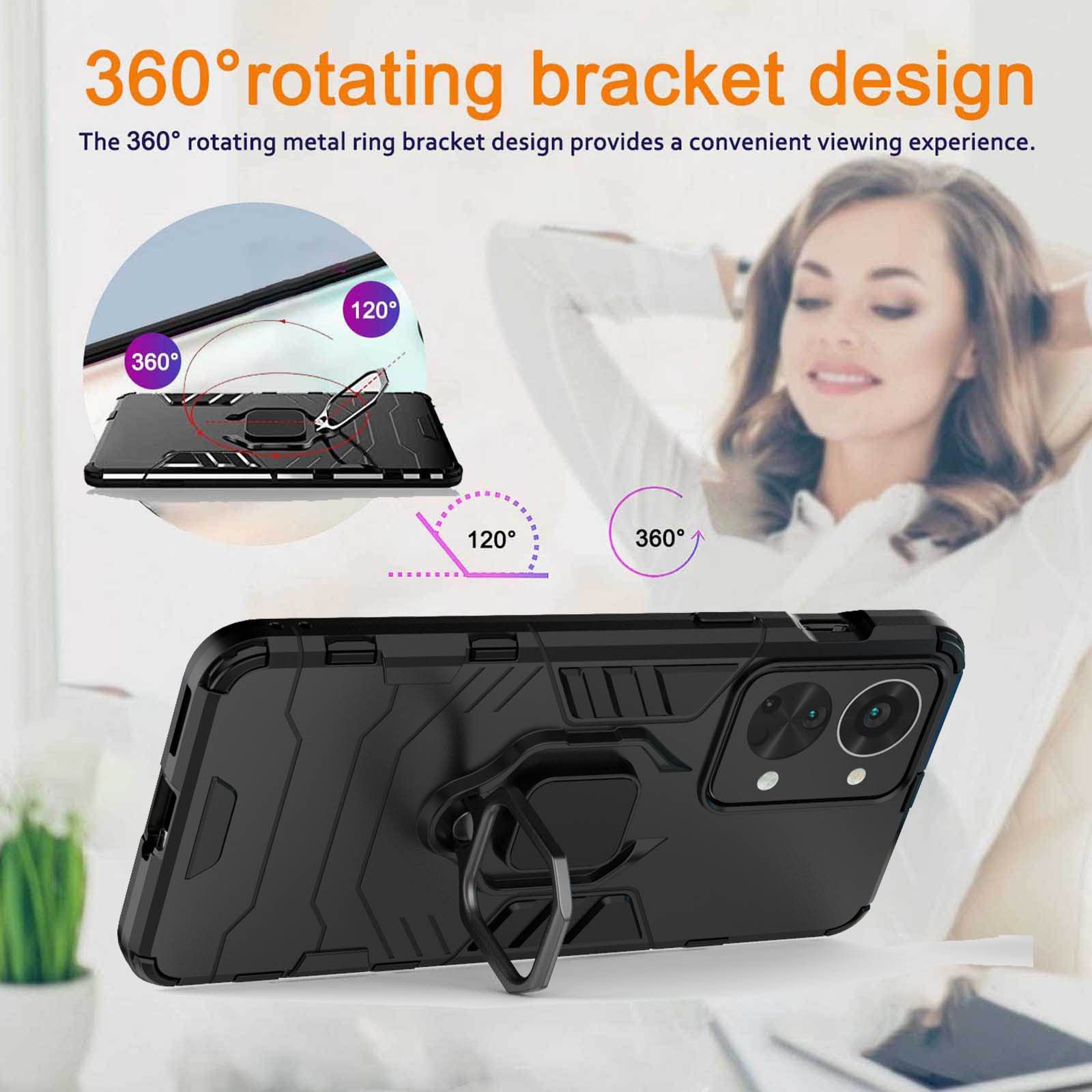 GOKEN Cover Per OnePlus Nord CE 5G, TPU/PC Dual Layer Hybrid Armor Custodia Con Supporto Magnetico Auto 679859