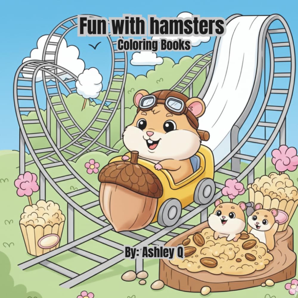 Fun with Hamsters Coloring Book: 60 pages of your favorite fluffy pocket-pet