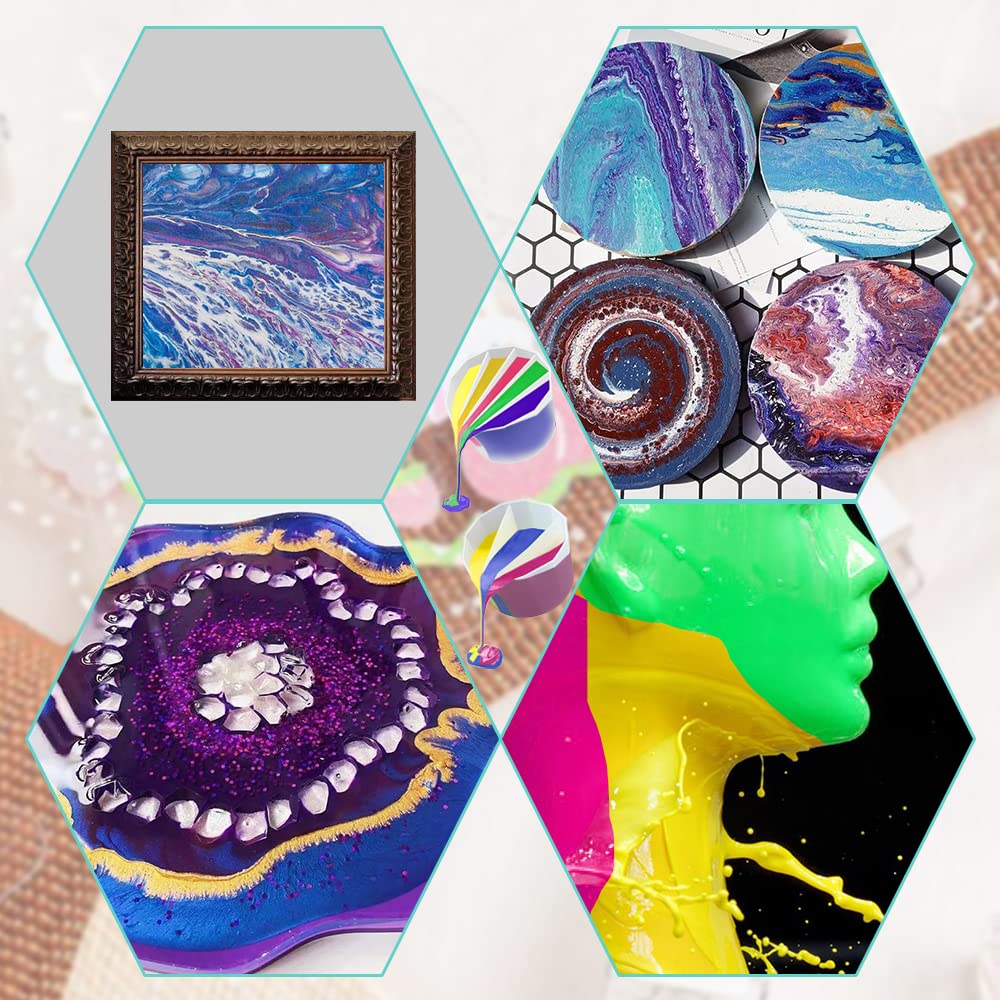 Coppa Divisoria In Silicone Per Fluid Art - 2/3/4/5 Canali - Riutilizzabile Per Pittura E Resina - Foto 3