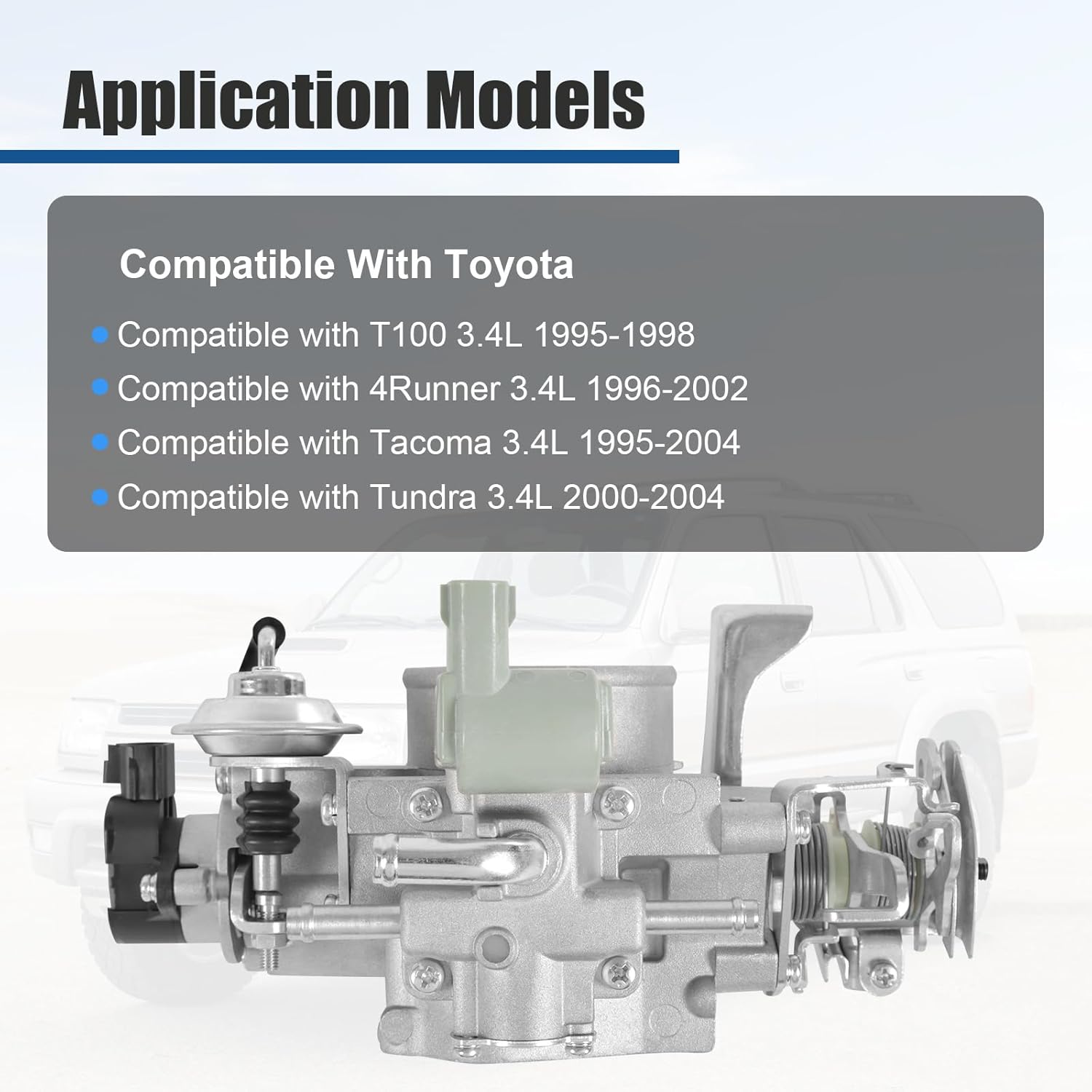 3-Pin Throttle Body 22210-62220 Compatible with Toyota 4Runner 1996-2002, Tacoma 1995-2004, T100 1995-1998, Tundra 2000-2004 3.4L # 2221062220 2221062230 22210-62230
