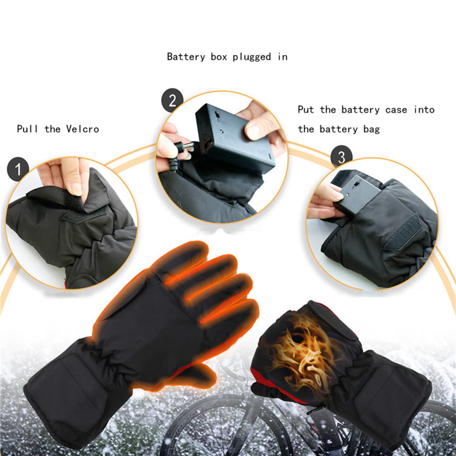 CHEWYNP Guanti Riscaldati Guanti Invernali da Moto per Uomini E Donne - Guanti Caldi Impermeabili per Il Freddo, Abbigliamento per Esterni Riscaldati Guanti Riscaldati Scaldamani per Allen