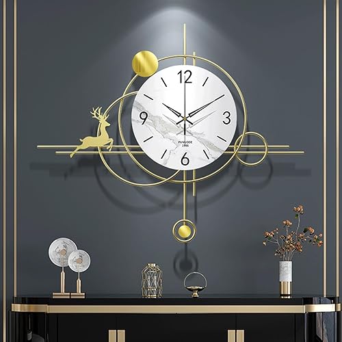 Miniatura 7 de Reloj de pared de diseño de metal, relojes de pared silenciosos, decoración de pared de metal para sala de estar, dormitorio, oficina, hotel,